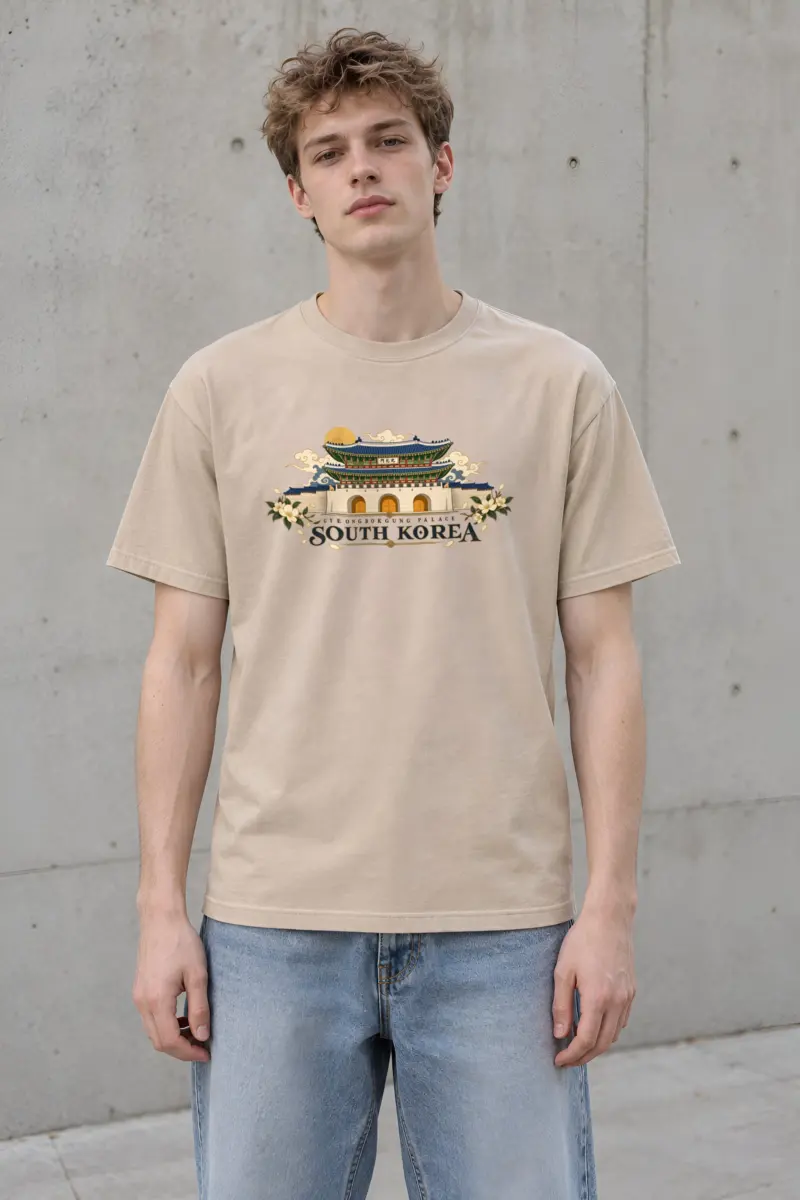 "Gwanghwamun Gate Korea" Heavyweight Unisex Crewneck T-shirt