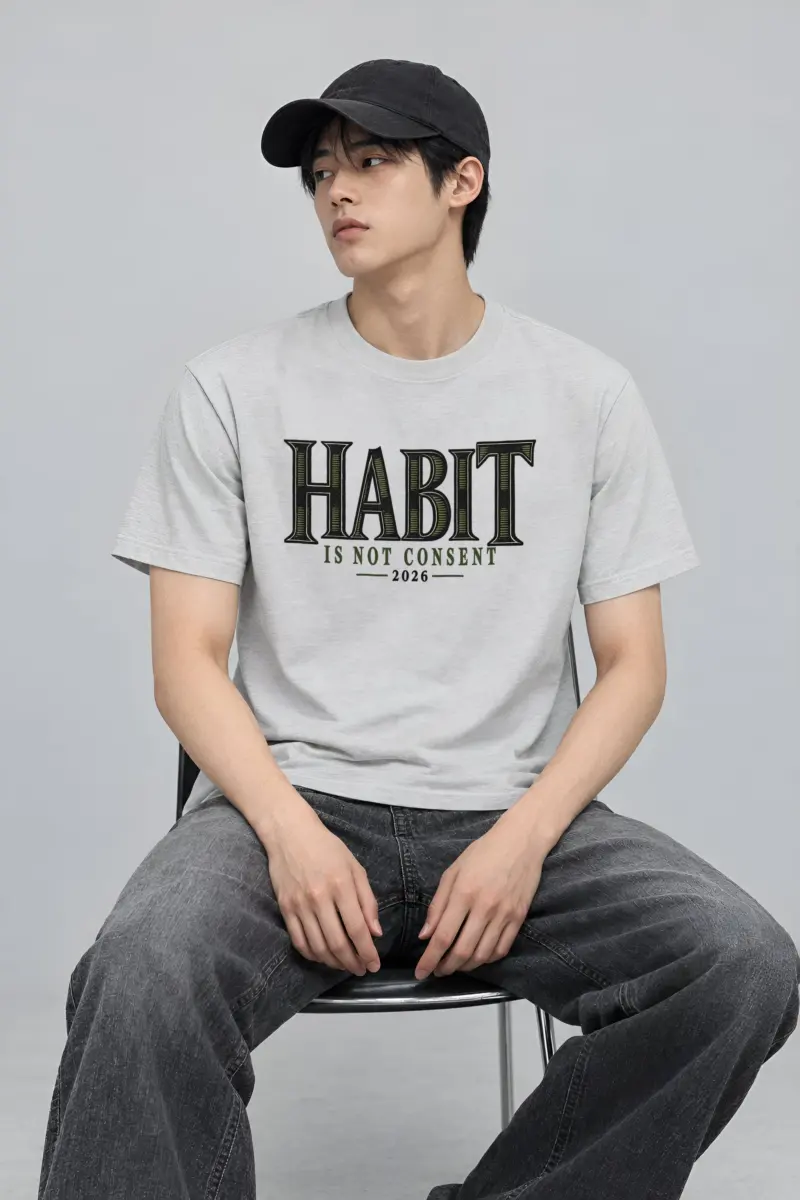"Habit Is Not Consent" Heavyweight Unisex Crewneck T-shirt