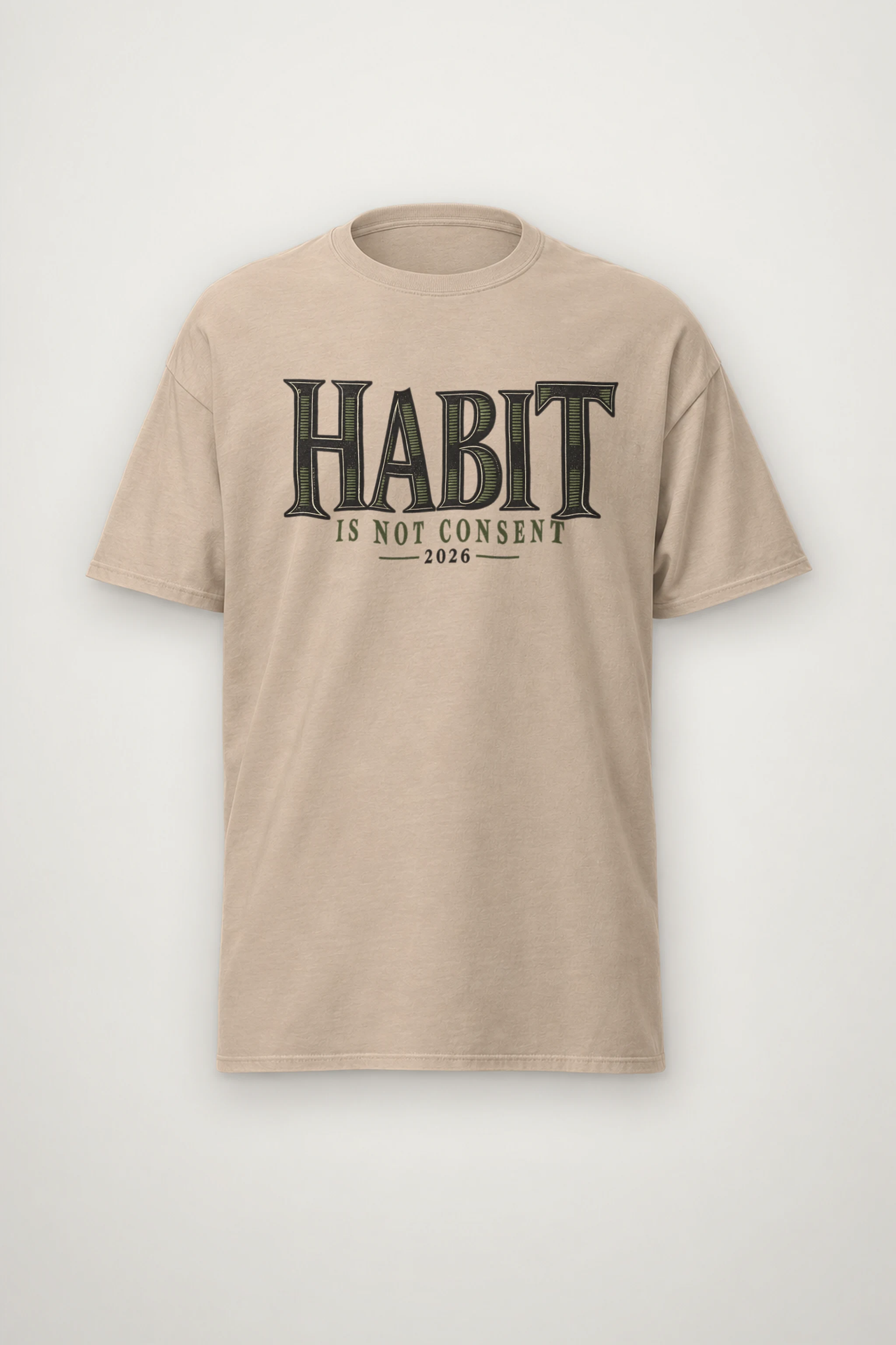 "Habit Is Not Consent" Heavyweight Unisex Crewneck T-shirt
