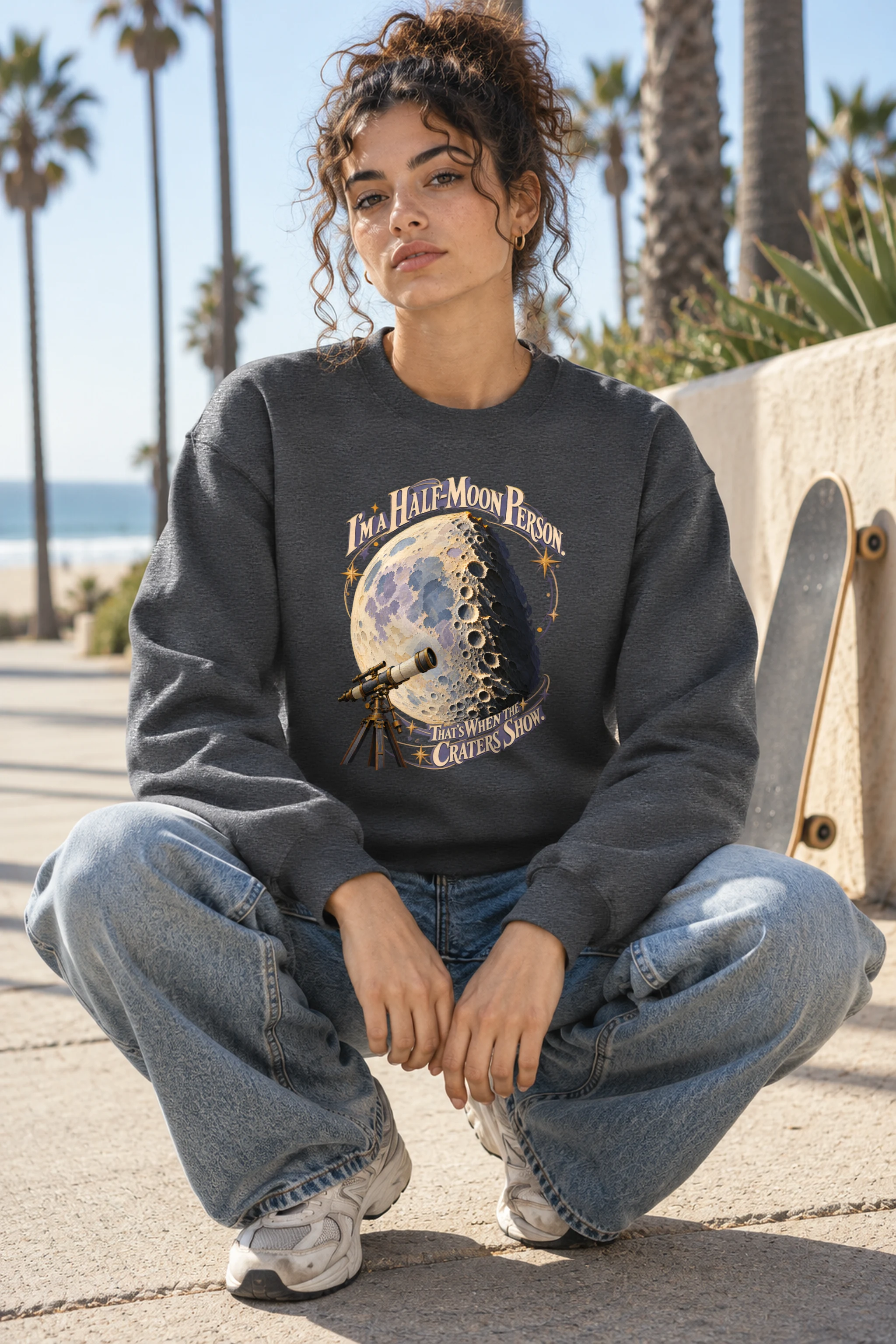 "Half-Moon Person" Heavy Blend Unisex Crewneck Sweatshirt
