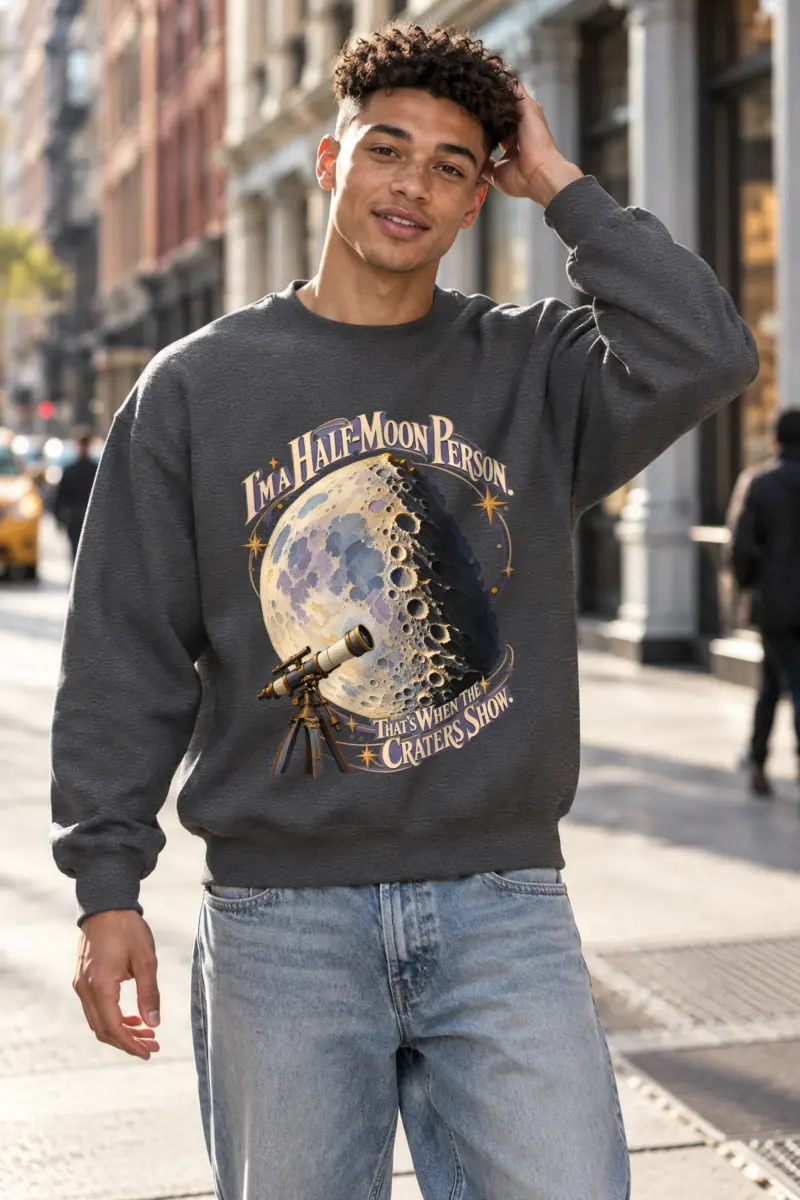 "Half-Moon Person" Heavy Blend Unisex Crewneck Sweatshirt