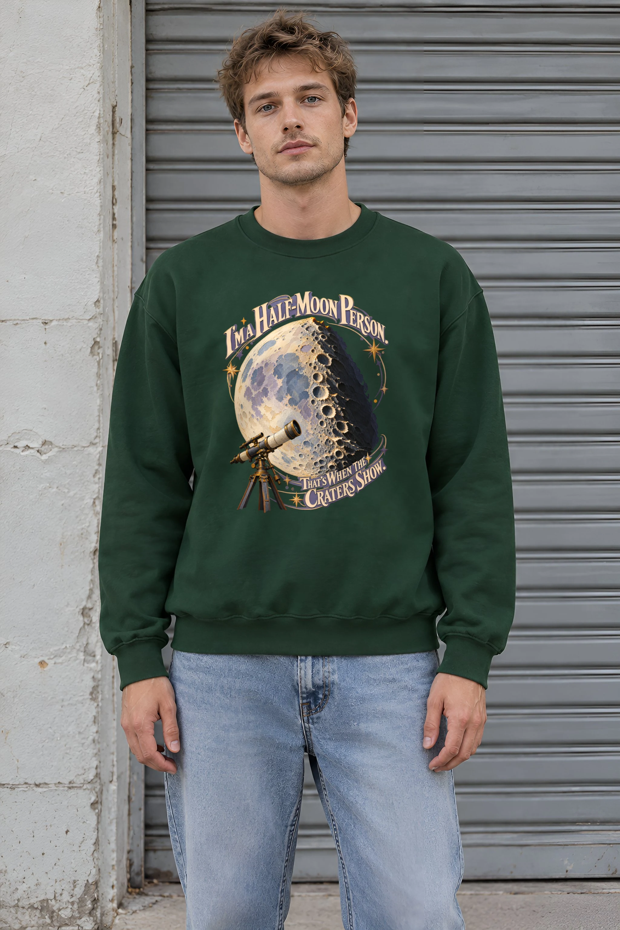 "Half-Moon Person" Heavy Blend Unisex Crewneck Sweatshirt