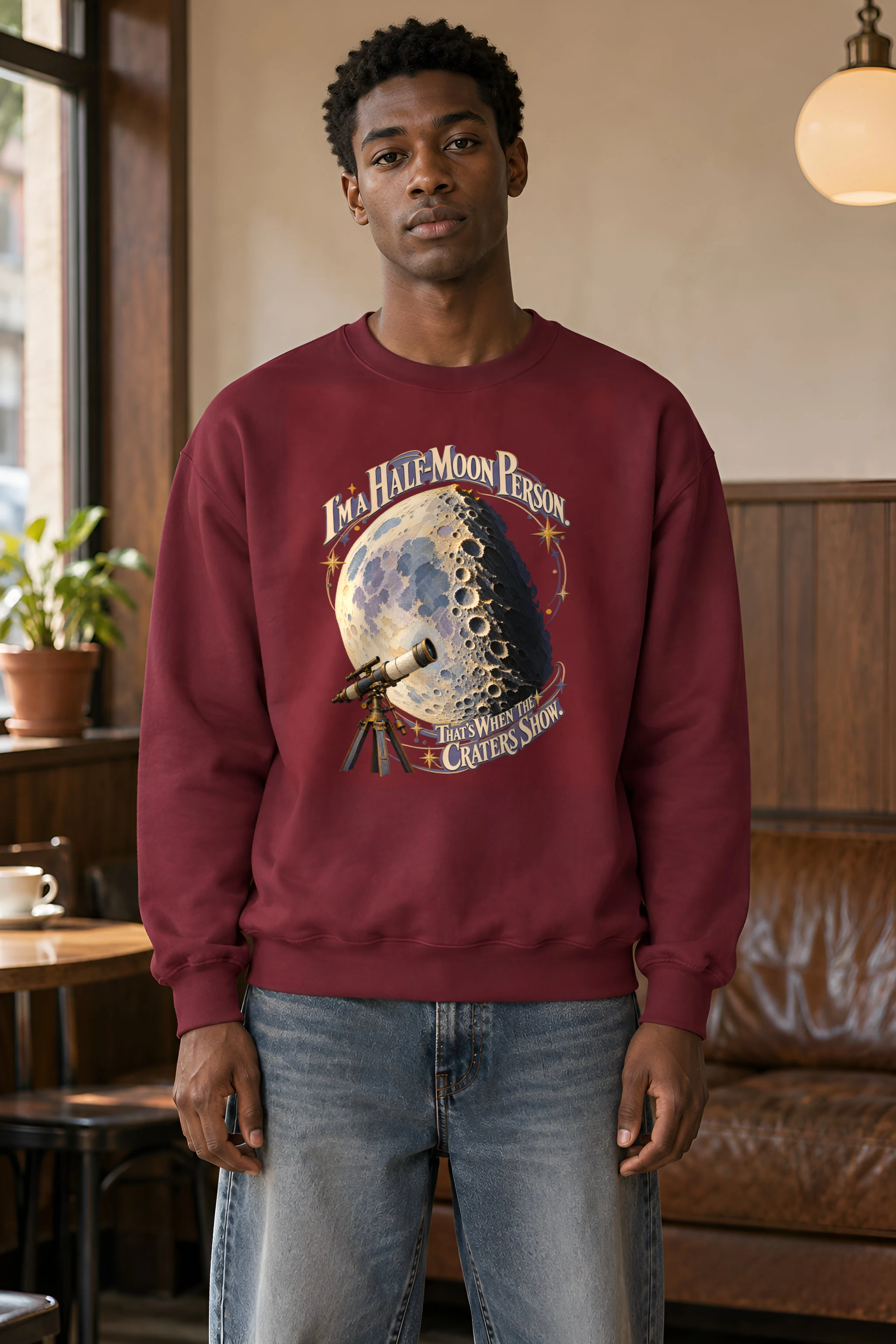 "Half-Moon Person" Heavy Blend Unisex Crewneck Sweatshirt