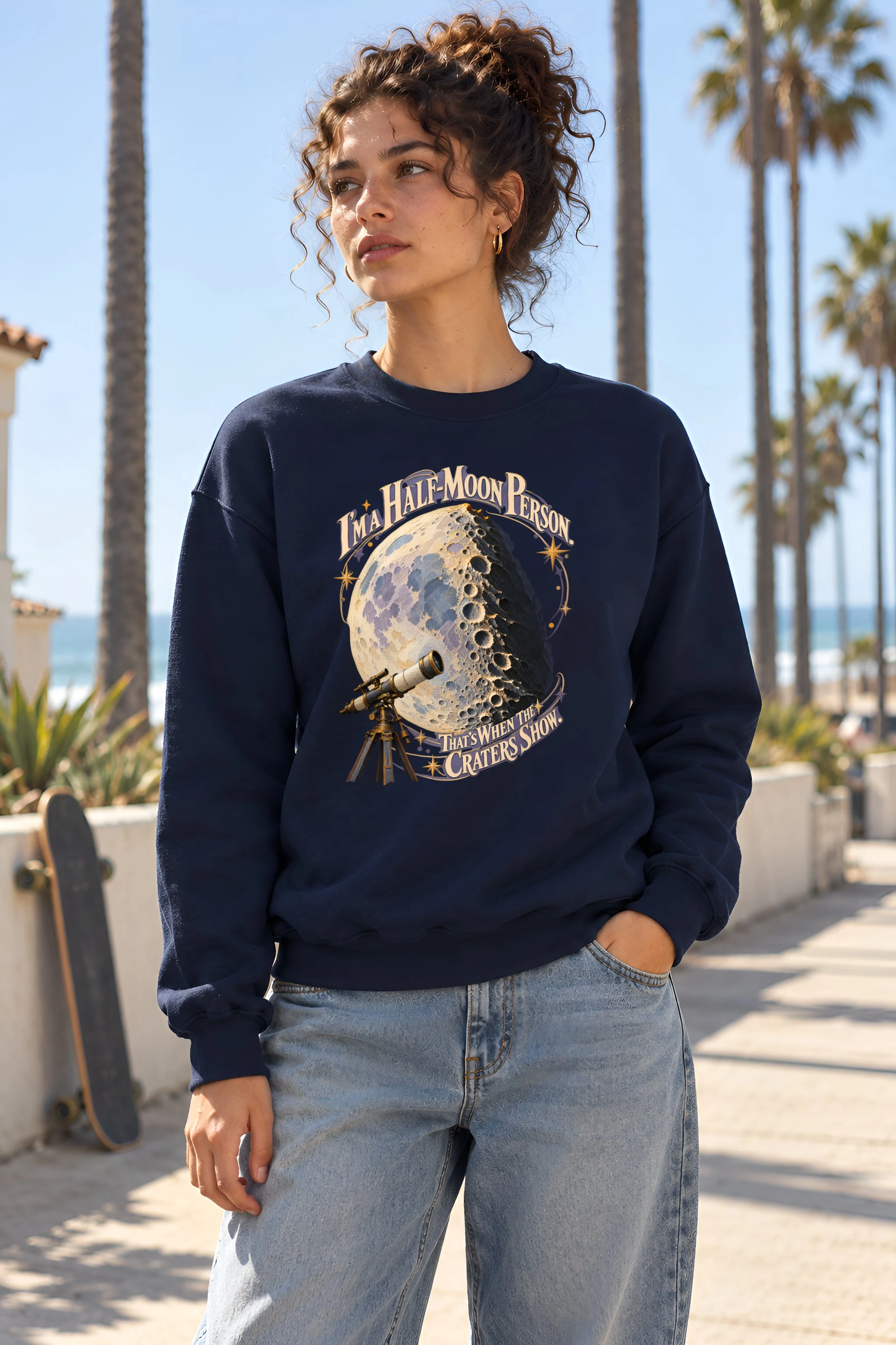 "Half-Moon Person" Heavy Blend Unisex Crewneck Sweatshirt