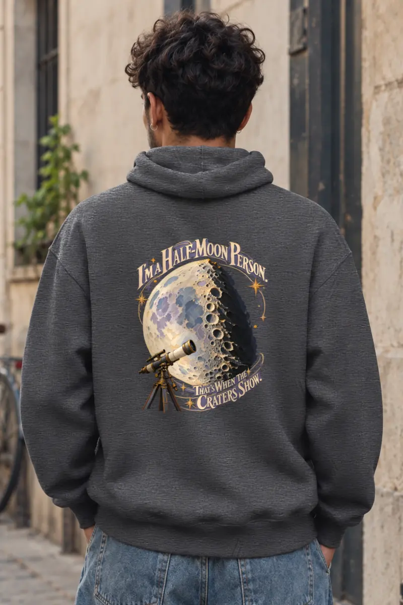 "Half-Moon Person" Heavy Blend Unisex Pullover Hoodie