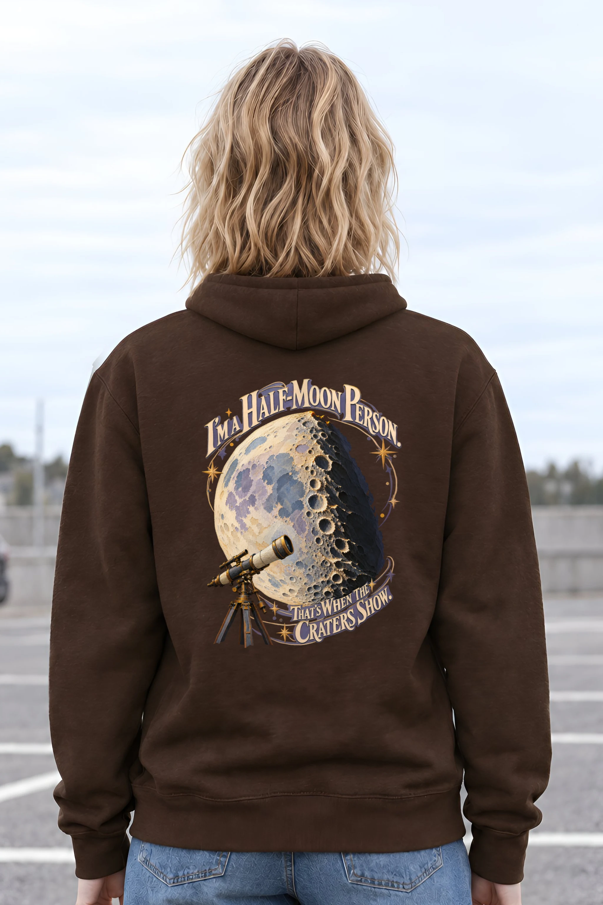 "Half-Moon Person" Heavy Blend Unisex Pullover Hoodie