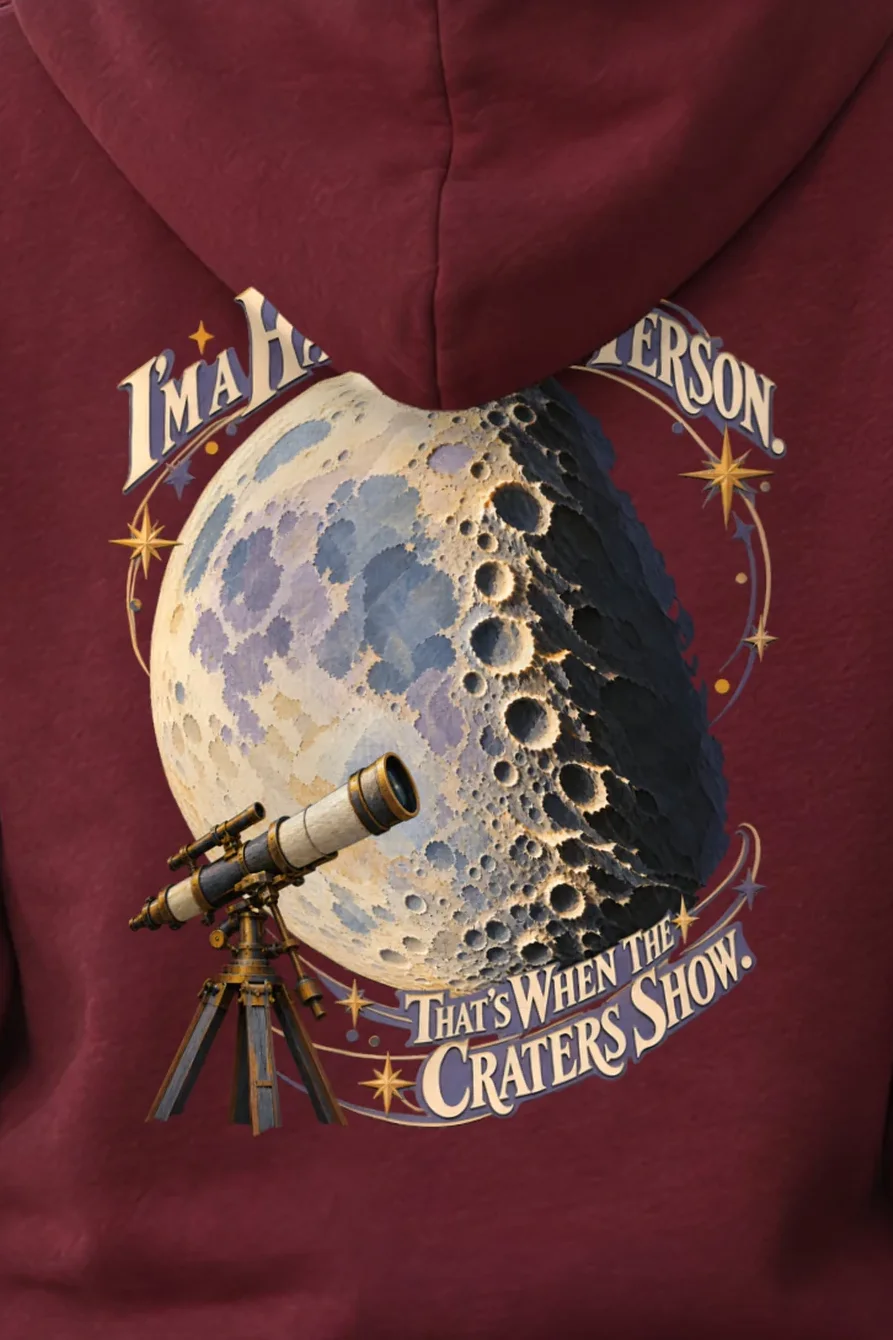 "Half-Moon Person" Heavy Blend Unisex Pullover Hoodie - the graphic up close