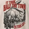 "Half the Town to Turn Left" Heavyweight Unisex Crewneck T-shirt
