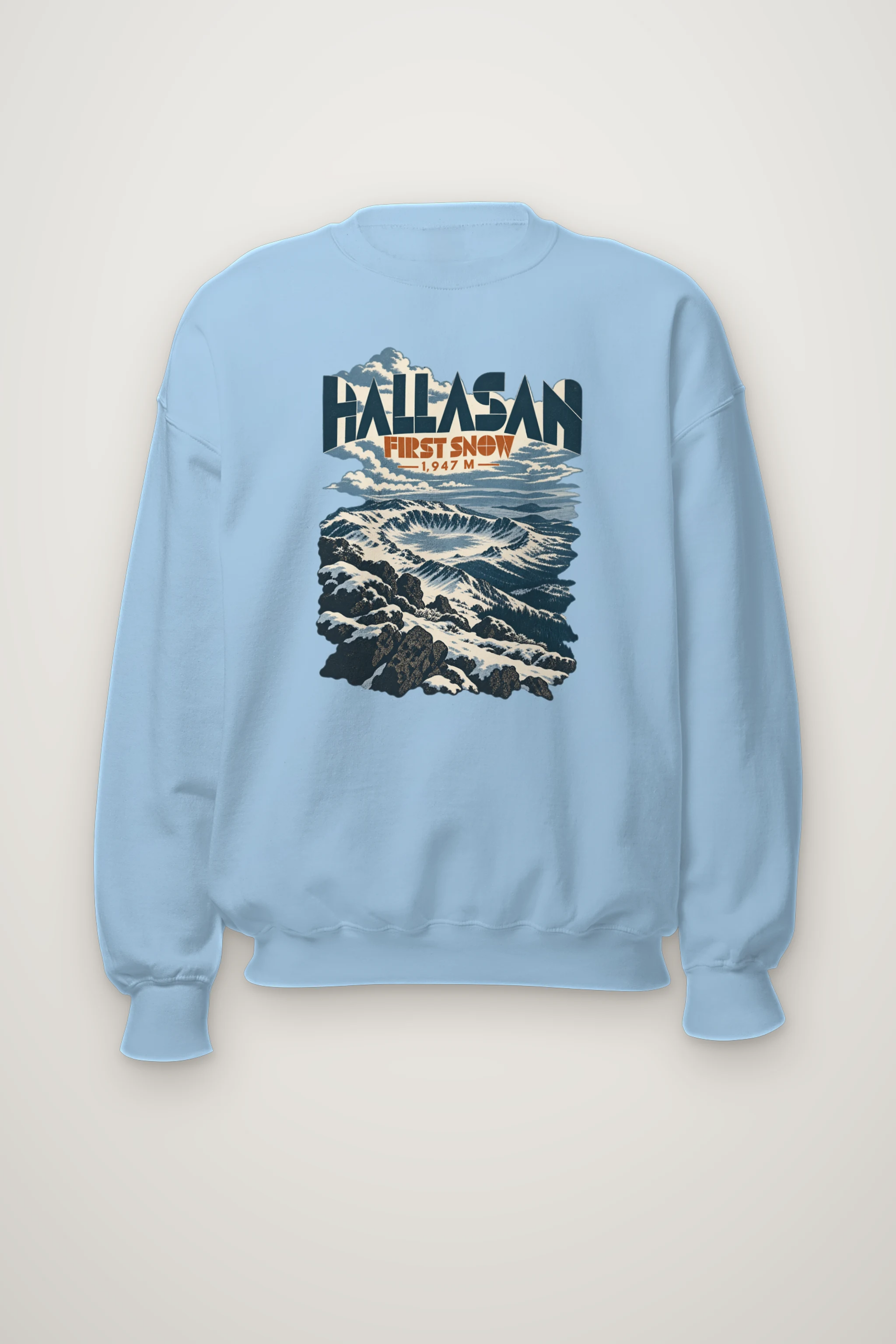 "Hallasan First Snow" Heavy Blend Unisex Crewneck Sweatshirt