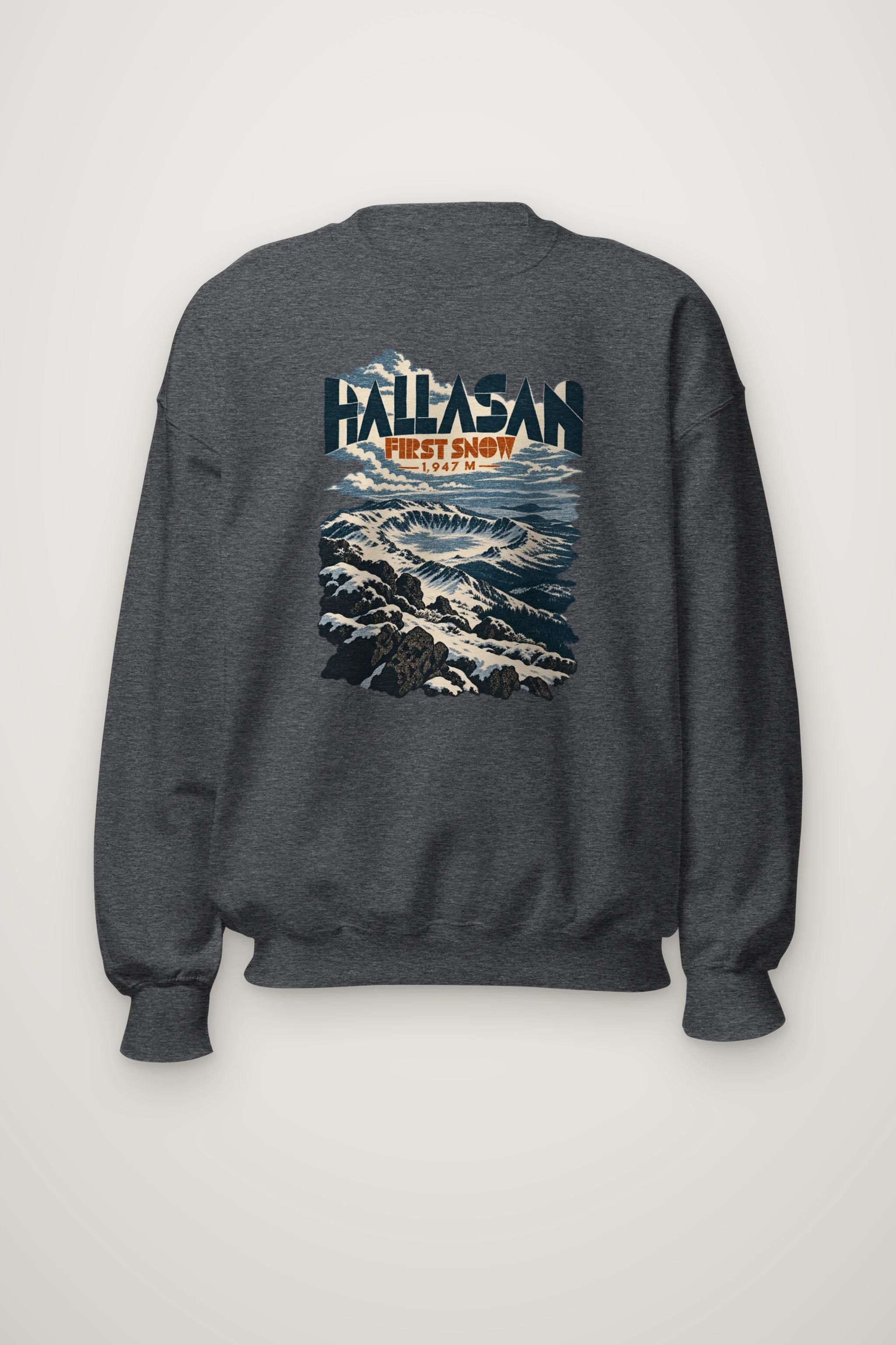 "Hallasan First Snow" Heavy Blend Unisex Crewneck Sweatshirt