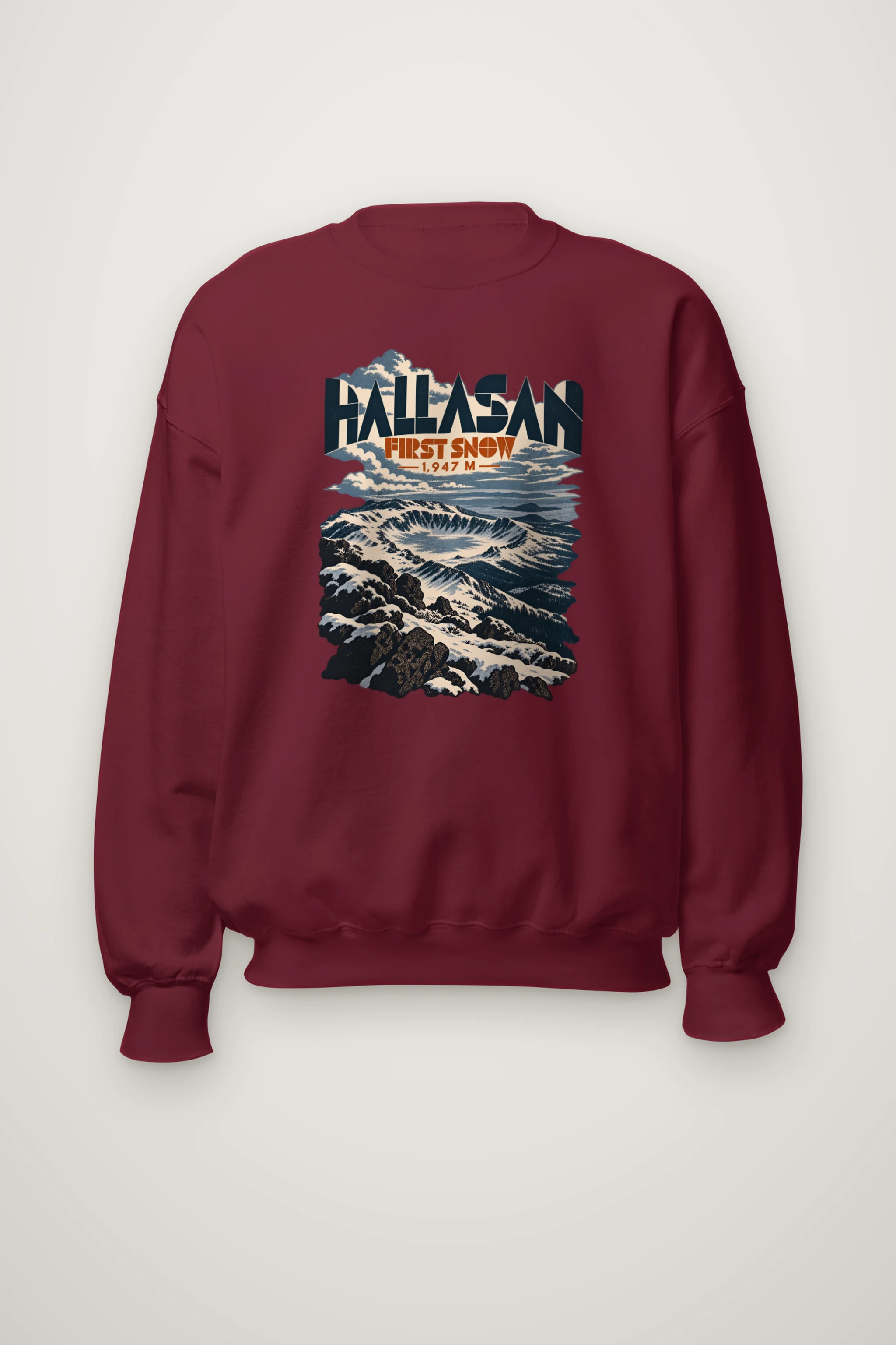 "Hallasan First Snow" Heavy Blend Unisex Crewneck Sweatshirt