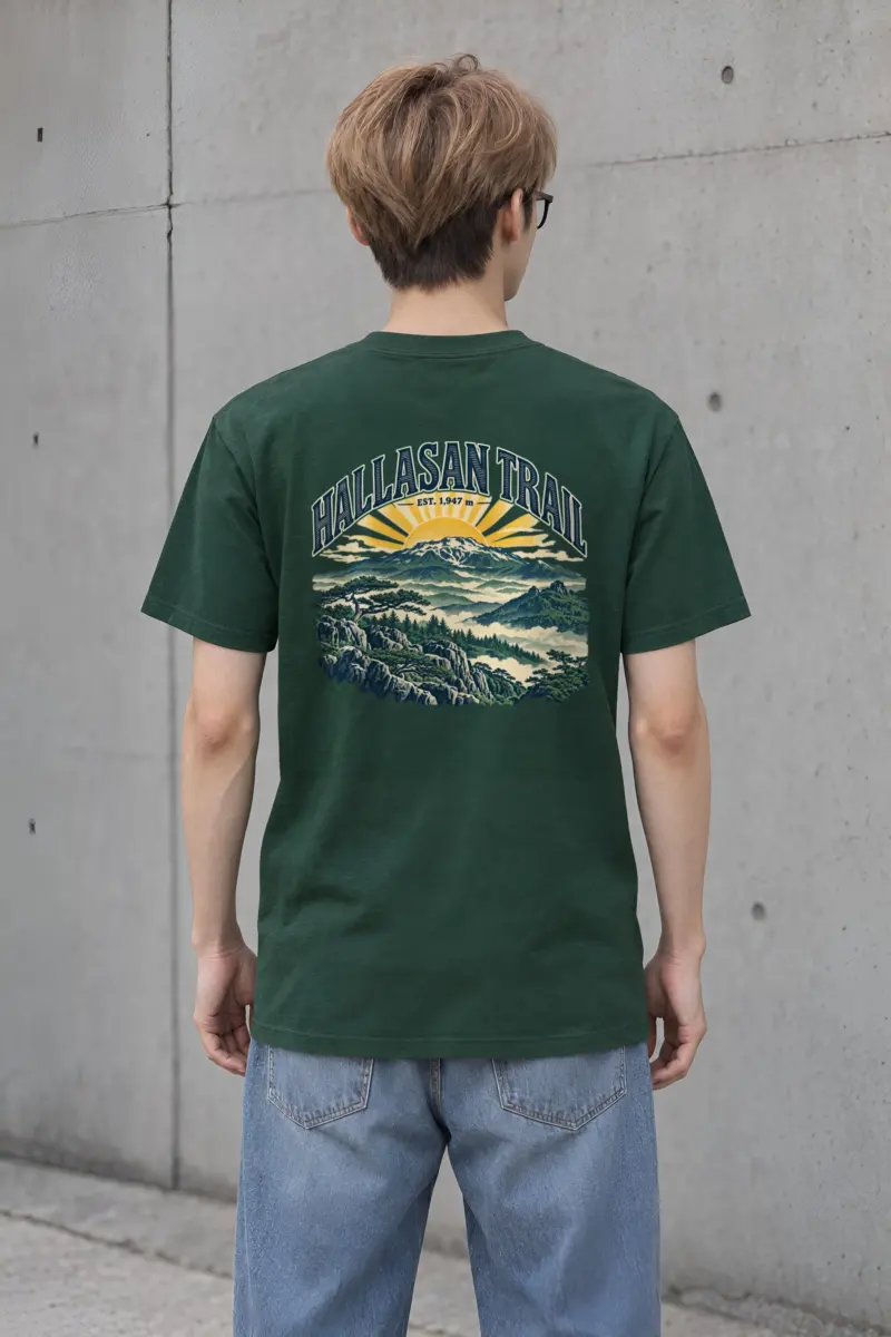 "Hallasan Trail" Heavyweight Unisex Crewneck T-shirt