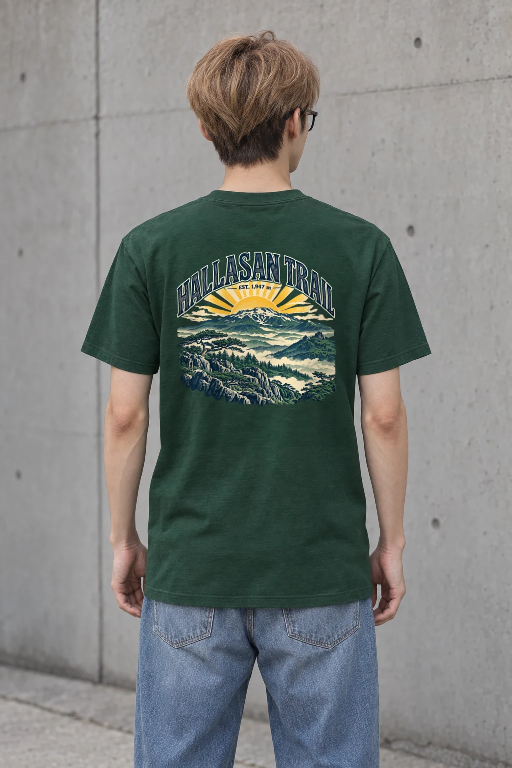 "Hallasan Trail" Heavyweight Unisex Crewneck T-shirt