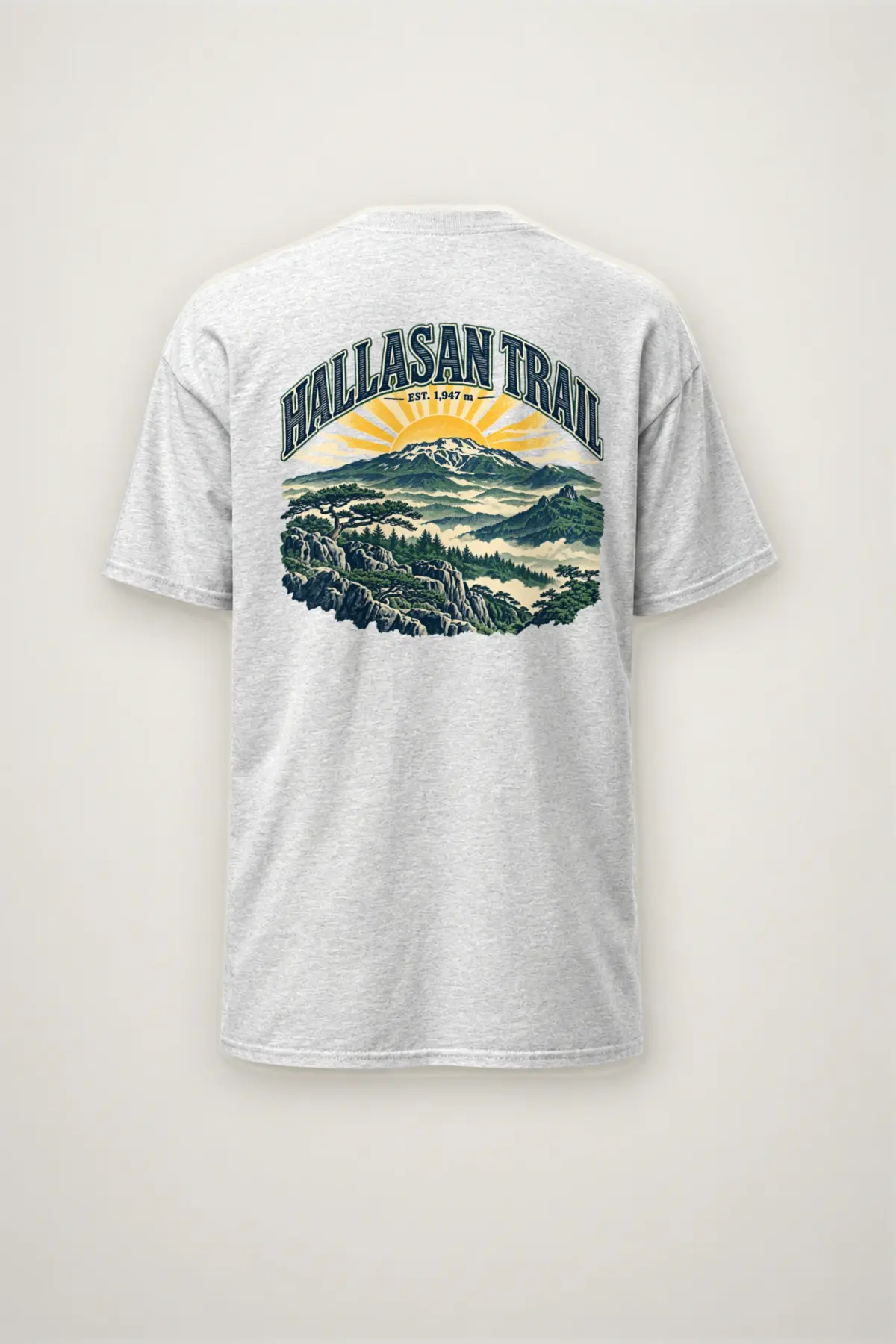 "Hallasan Trail" Heavyweight Unisex Crewneck T-shirt
