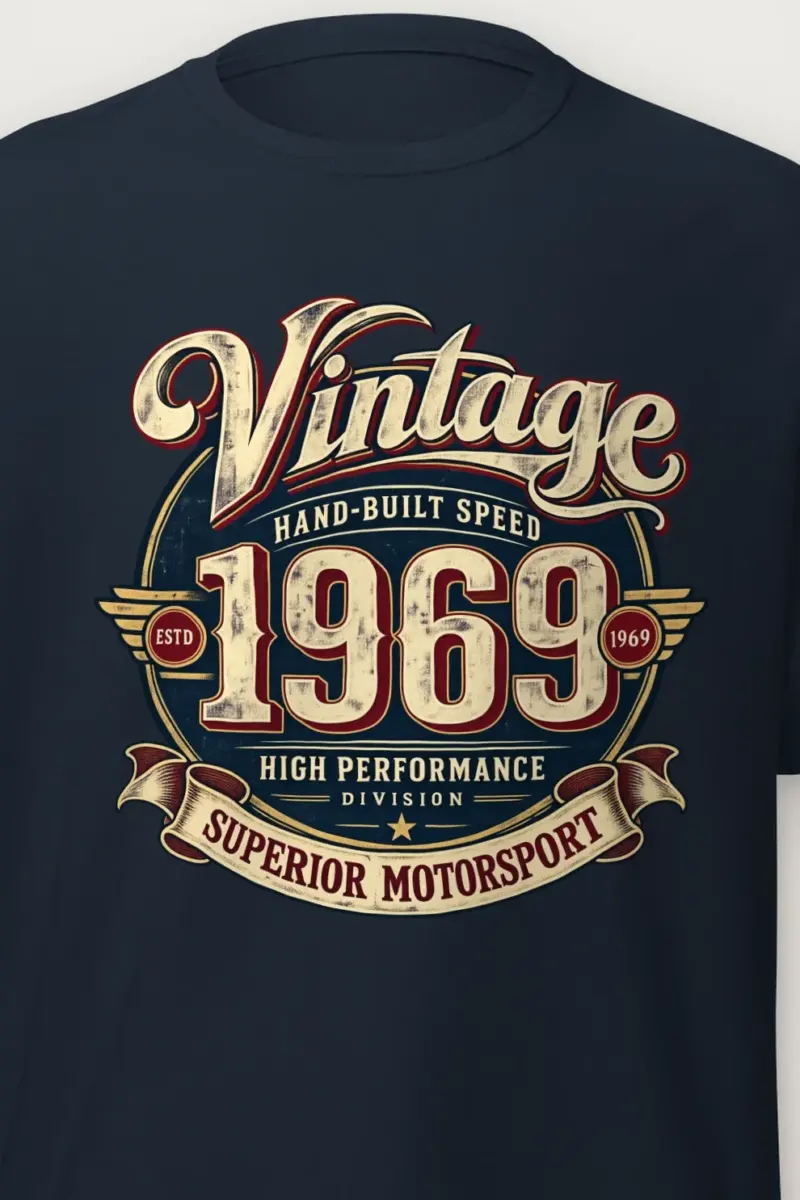 "Hand-Built Speed 1969" Heavyweight Unisex Crewneck T-shirt