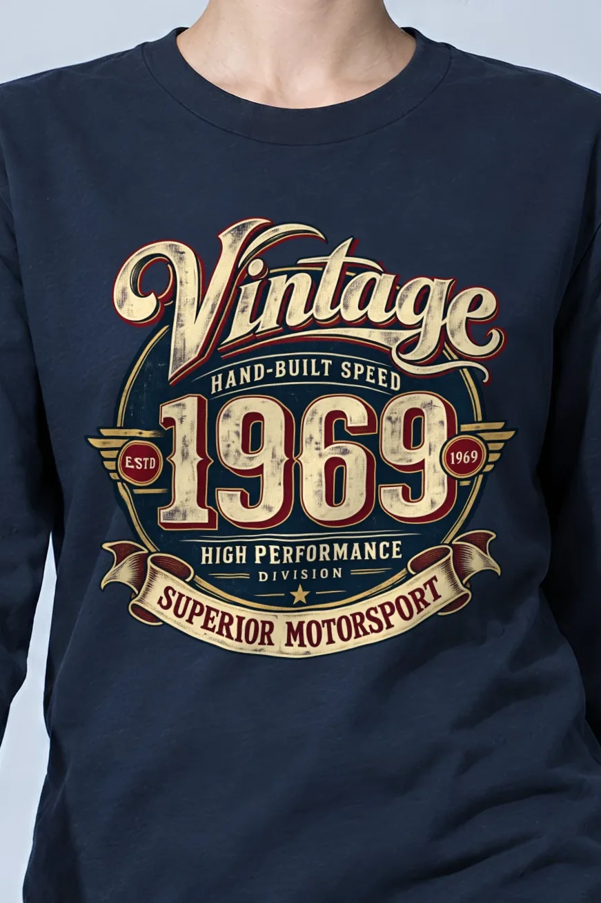 "Hand-Built Speed" Unisex Longsleeve T-shirt - the graphic up close