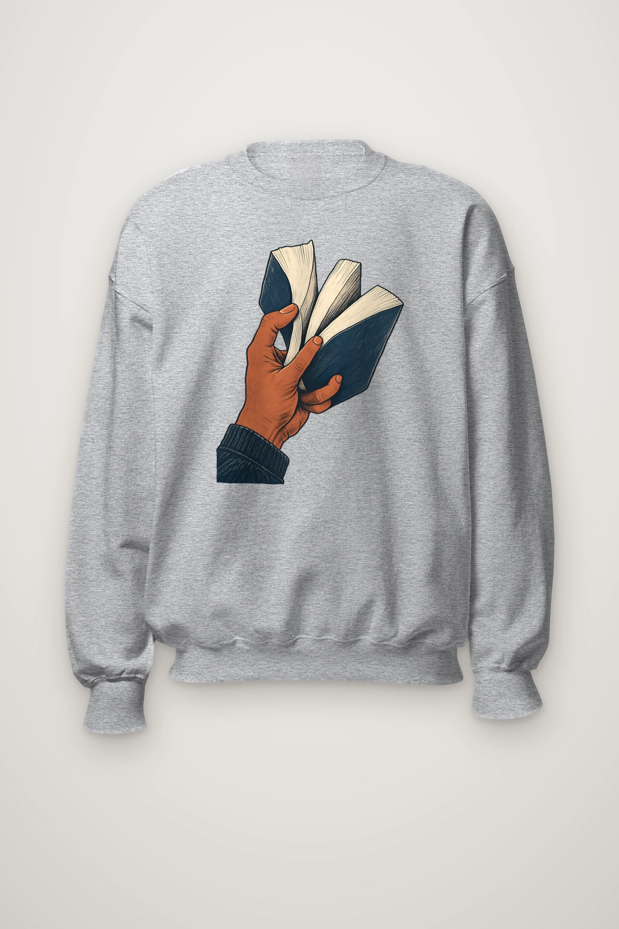 "Hand Holding Fanned Book" Heavy Blend Unisex Crewneck Sweatshirt
