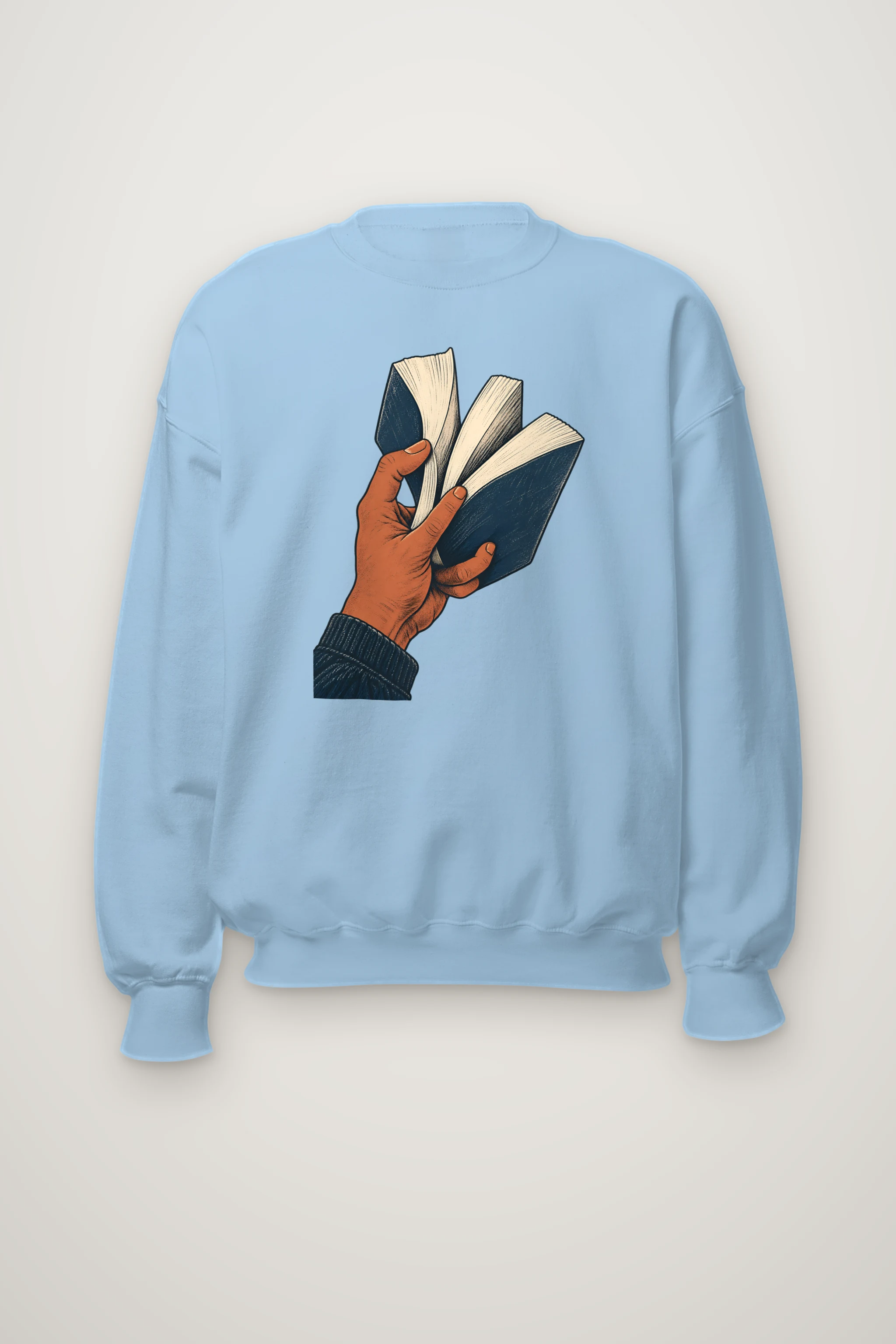 "Hand Holding Fanned Book" Heavy Blend Unisex Crewneck Sweatshirt