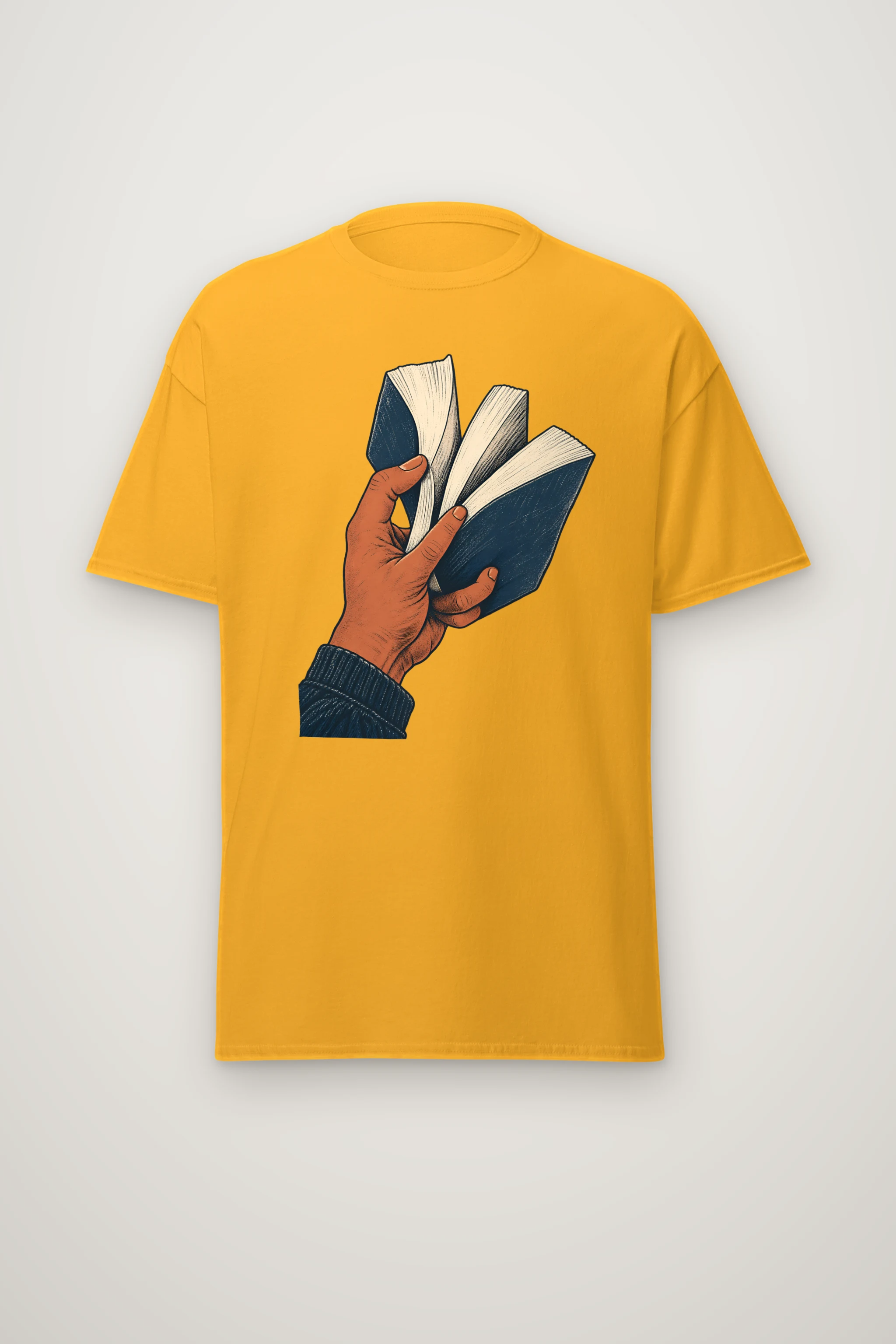"Hand Holding Fanned Book" Heavyweight Unisex Crewneck T-shirt