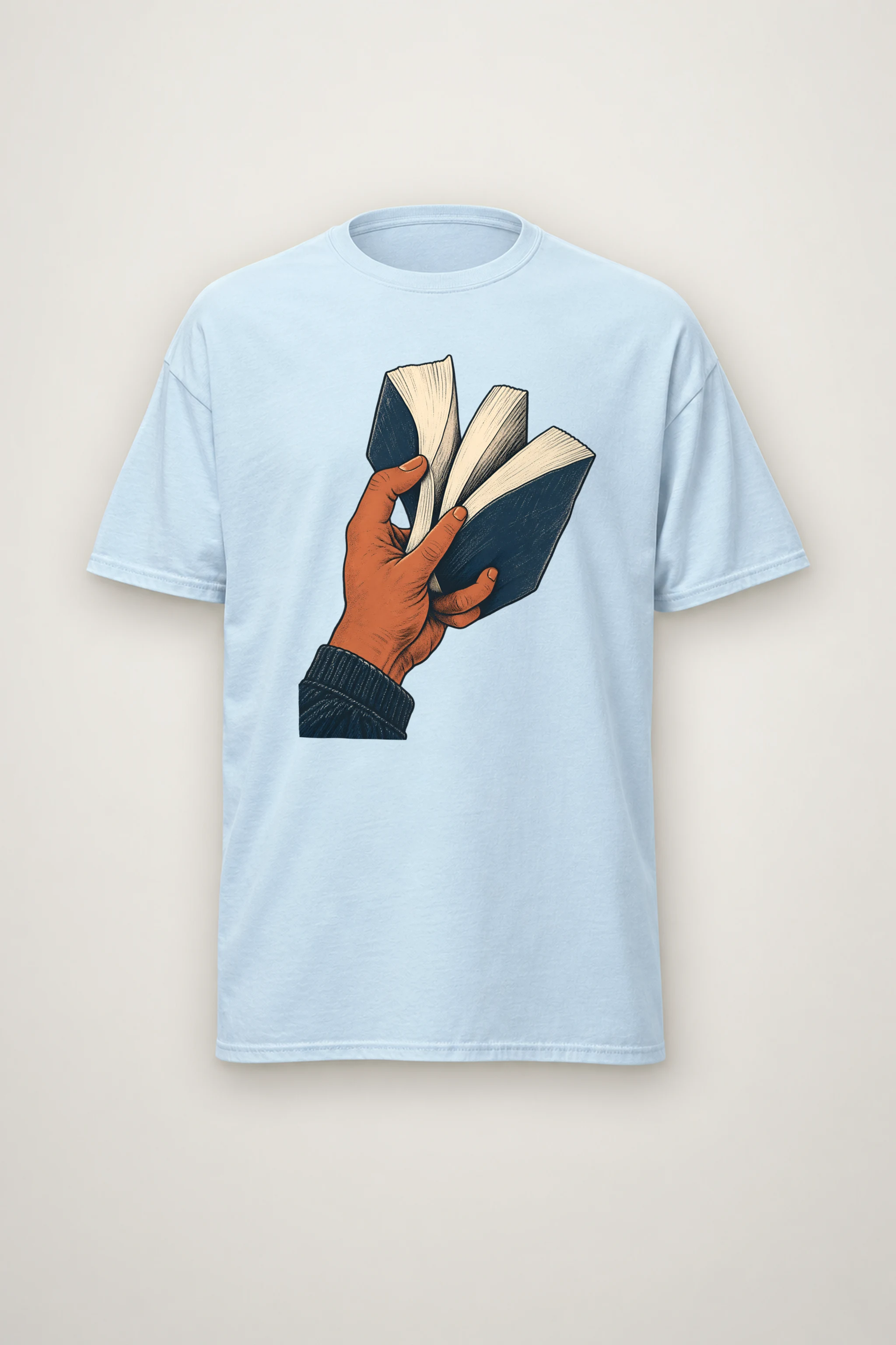 "Hand Holding Fanned Book" Heavyweight Unisex Crewneck T-shirt