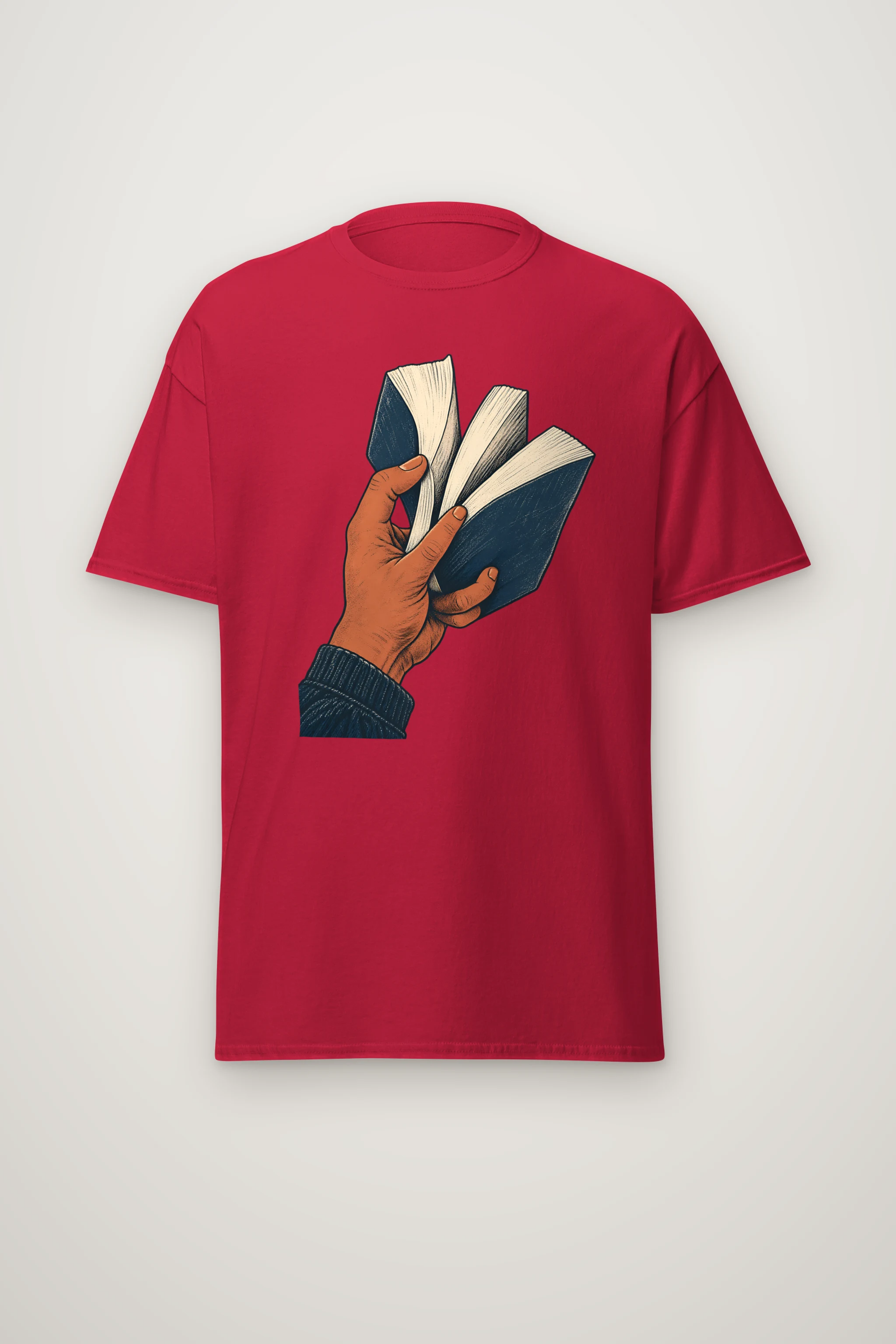 "Hand Holding Fanned Book" Heavyweight Unisex Crewneck T-shirt