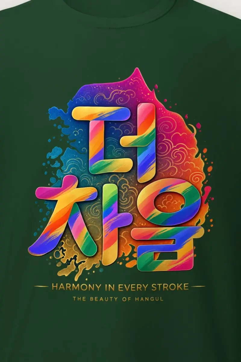 "Hangul Harmony" Heavyweight Unisex Crewneck T-shirt