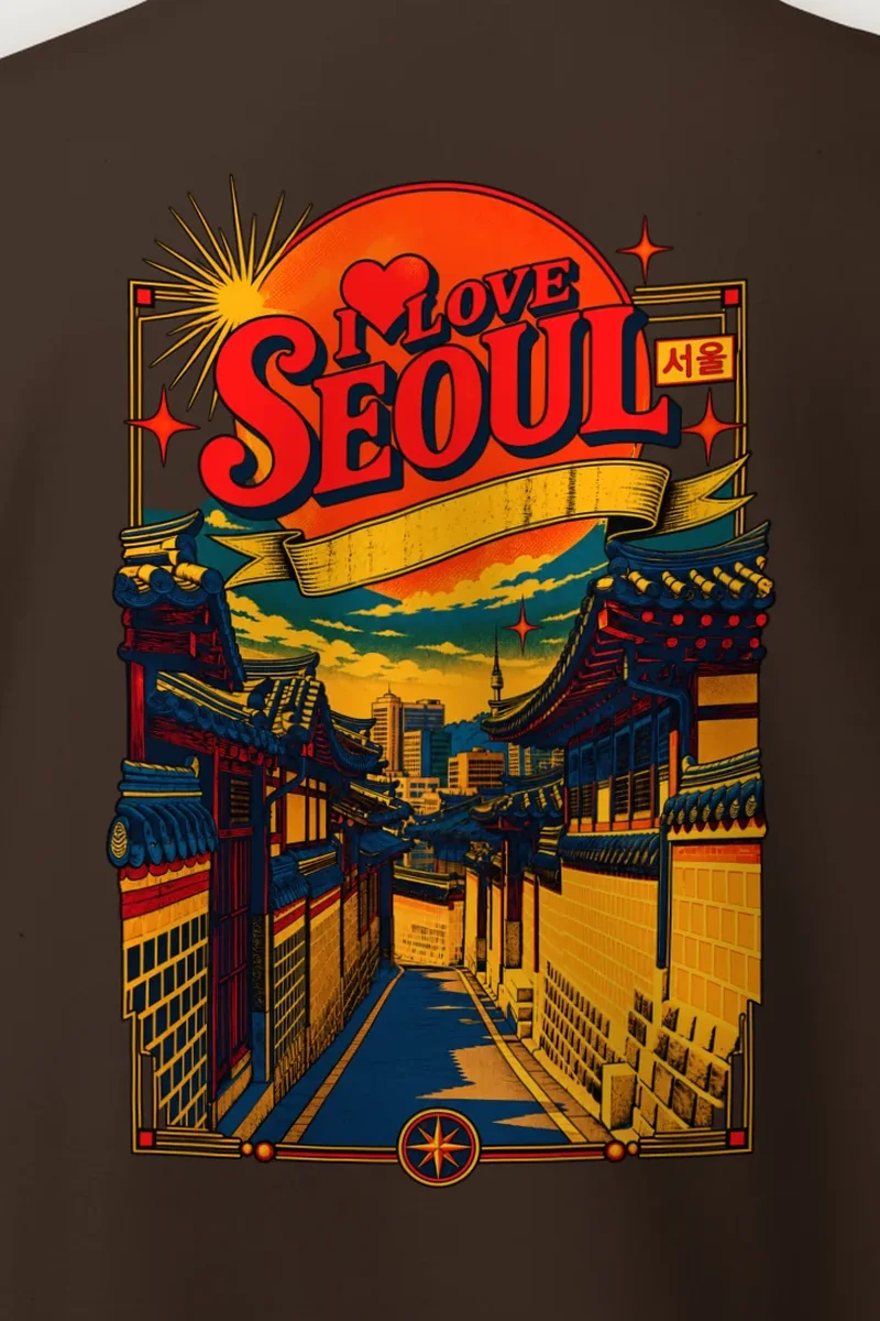 "Hanok Skyline" Heavy Blend Unisex Crewneck Sweatshirt
