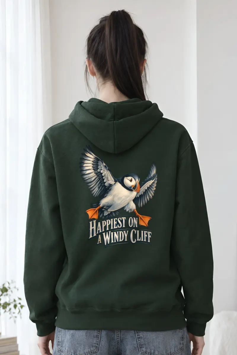 “Happiest on a Windy Cliff” Heavy Blend Unisex Pullover Hoodie
