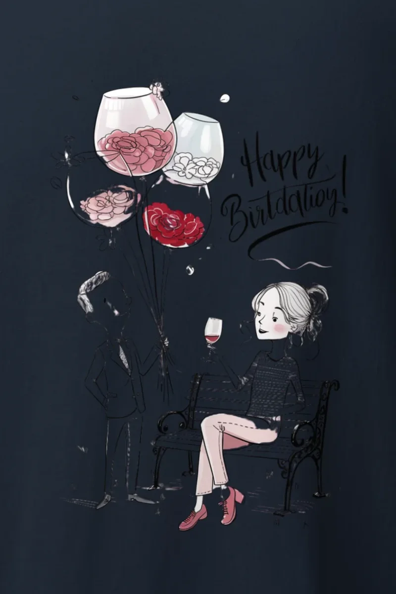 "Happy Birthday Couple" Heavyweight Unisex Crewneck T-shirt