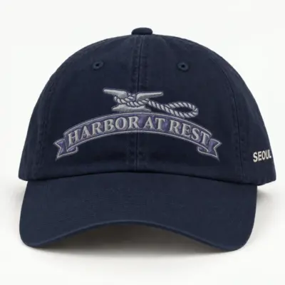 "Harbor at Rest" Classic Dad Hat · Embroidered — navy/cap-front