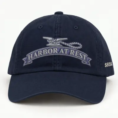 "Harbor at Rest" Classic Dad Hat · Embroidered — navy/cap-front