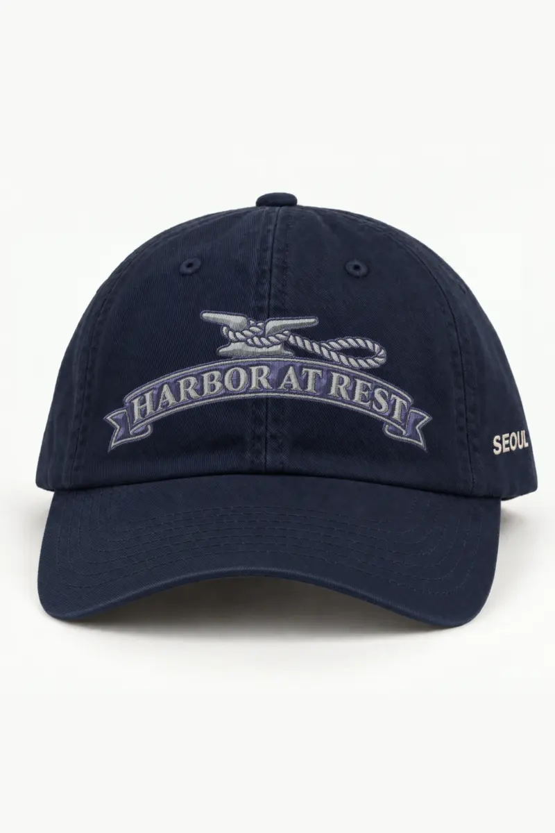 "Harbor at Rest" Classic Dad Hat · Embroidered — navy/cap-front