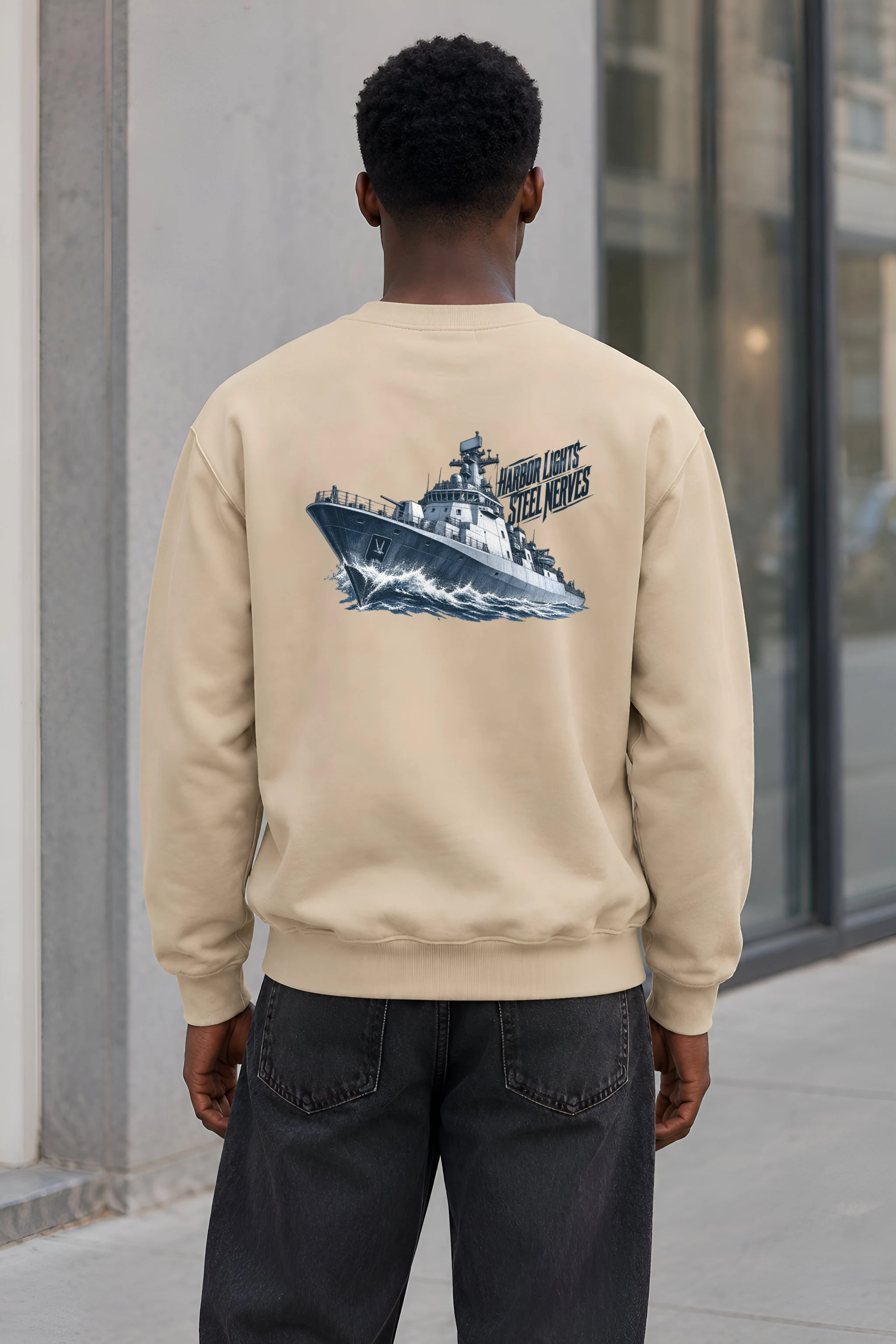 "Harbor Lights, Steel Nerves" Heavy Blend Unisex Crewneck Sweatshirt