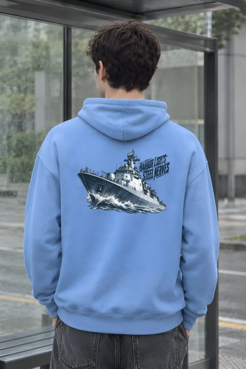 “Harbor Lights, Steel Nerves” Heavy Blend Unisex Pullover Hoodie