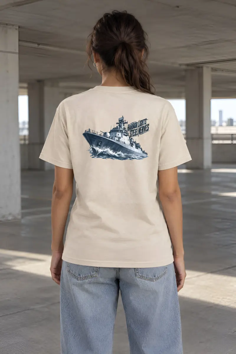 “Harbor Lights, Steel Nerves” Heavyweight Unisex Crewneck T-shirt