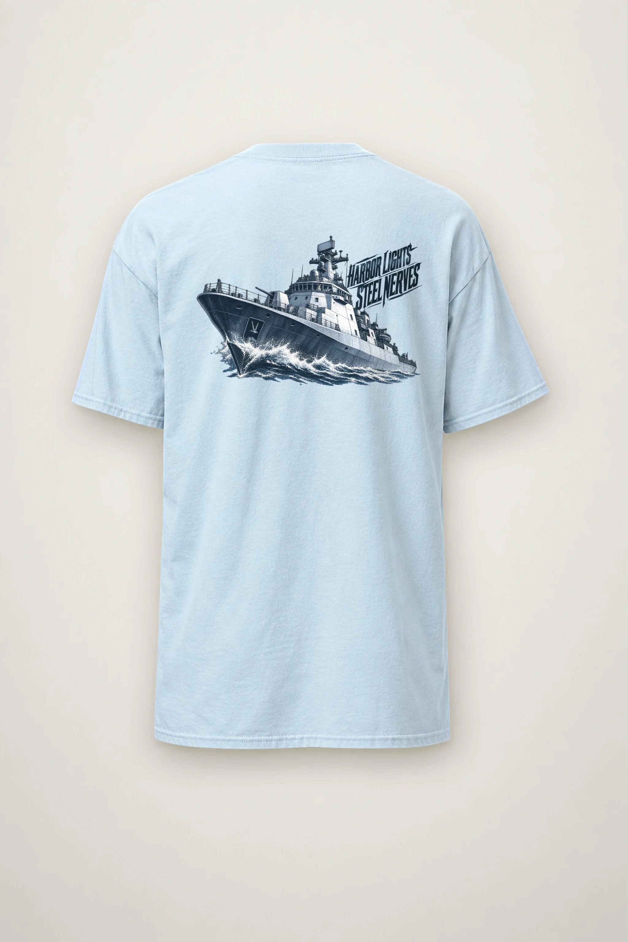 "Harbor Lights, Steel Nerves" Heavyweight Unisex Crewneck T-shirt