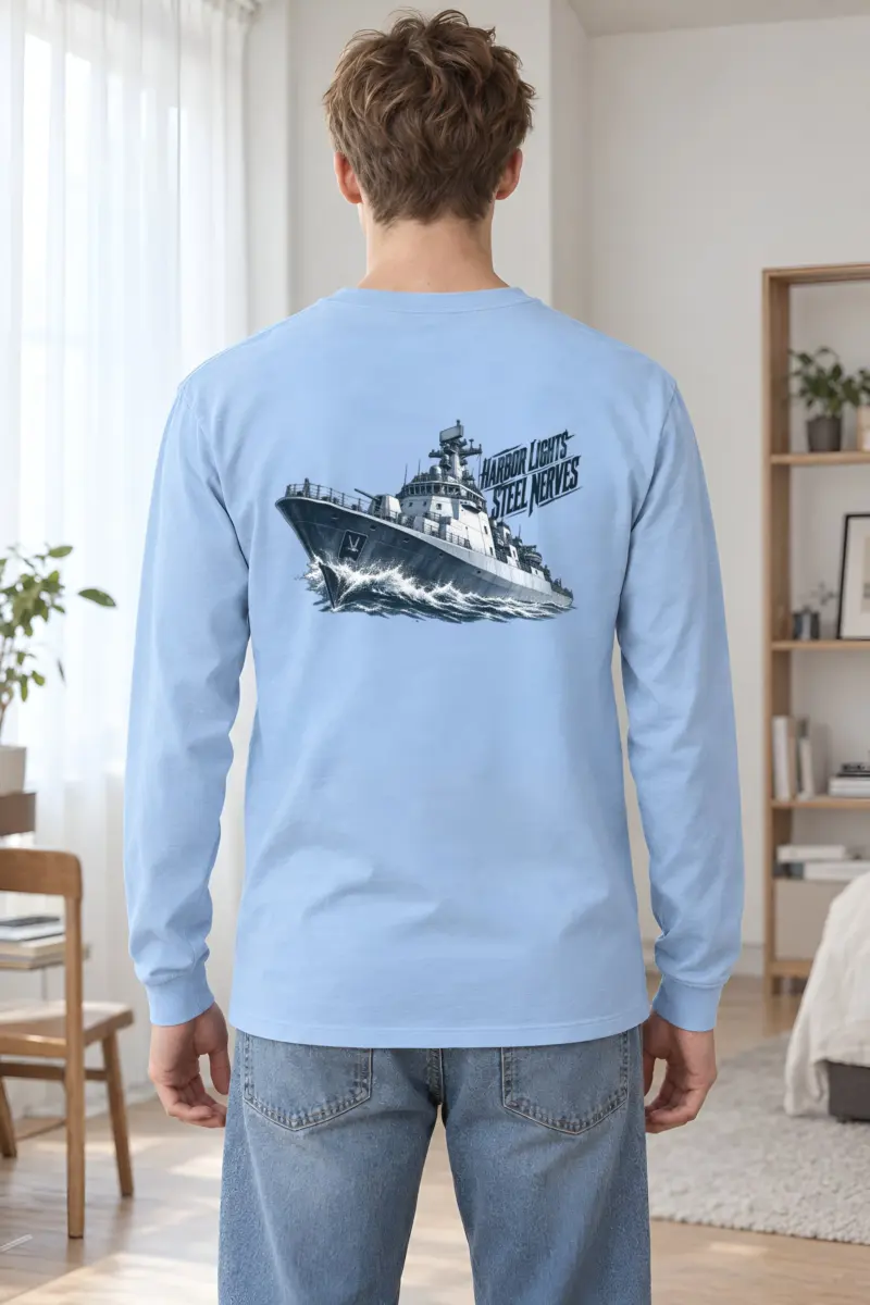 "Harbor Lights, Steel Nerves" Unisex Longsleeve T-shirt