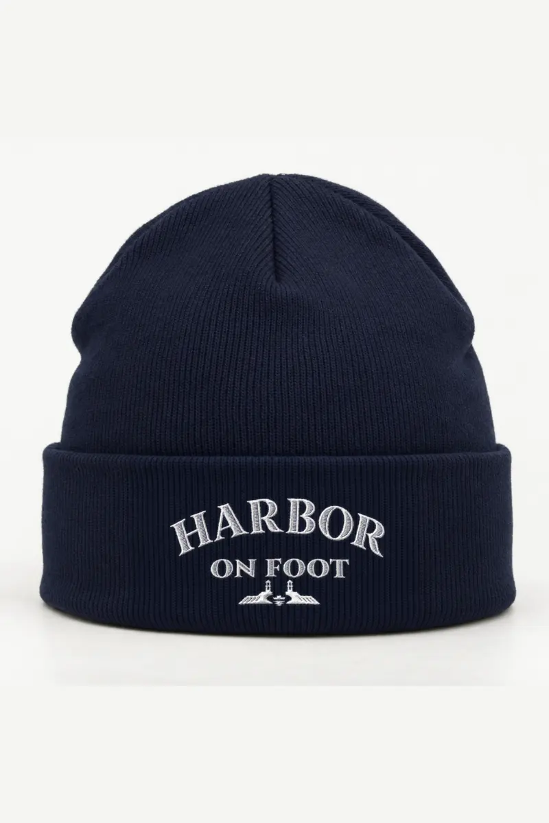 "Harbor On Foot" Cuffed Beanie · Embroidered