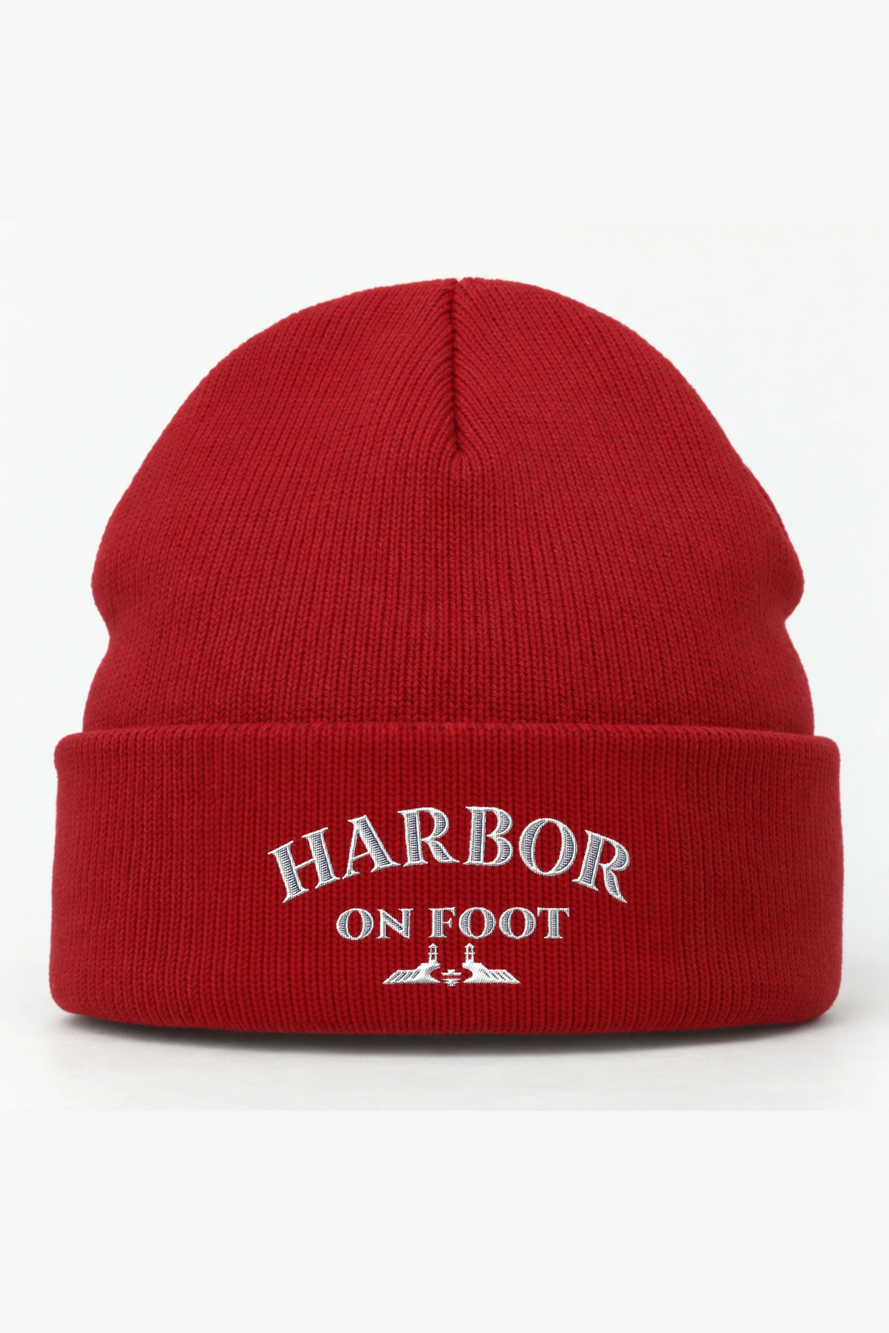 "Harbor On Foot" Cuffed Beanie · Embroidered