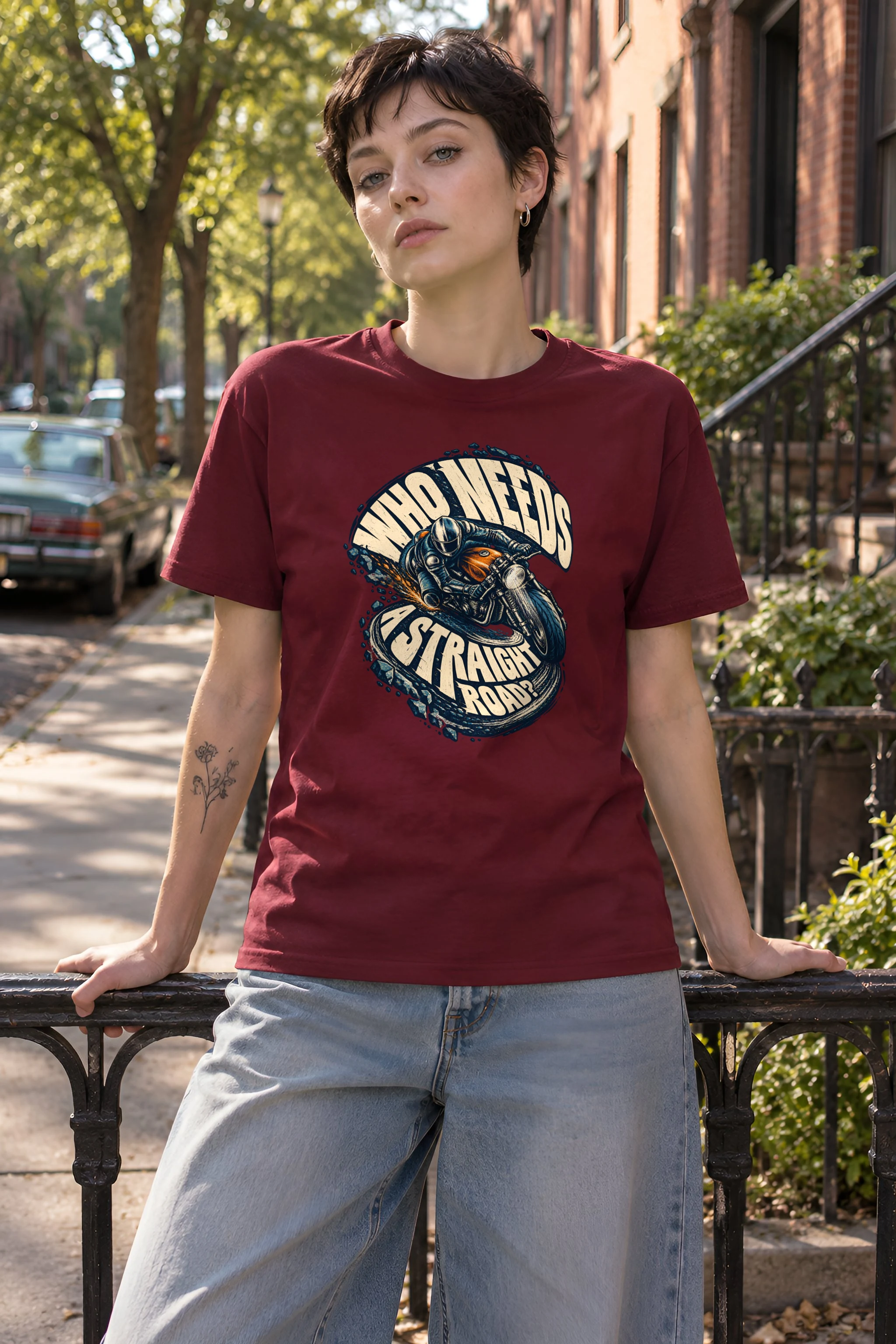 "Hard Corner Rider" Heavyweight Unisex Crewneck T-shirt