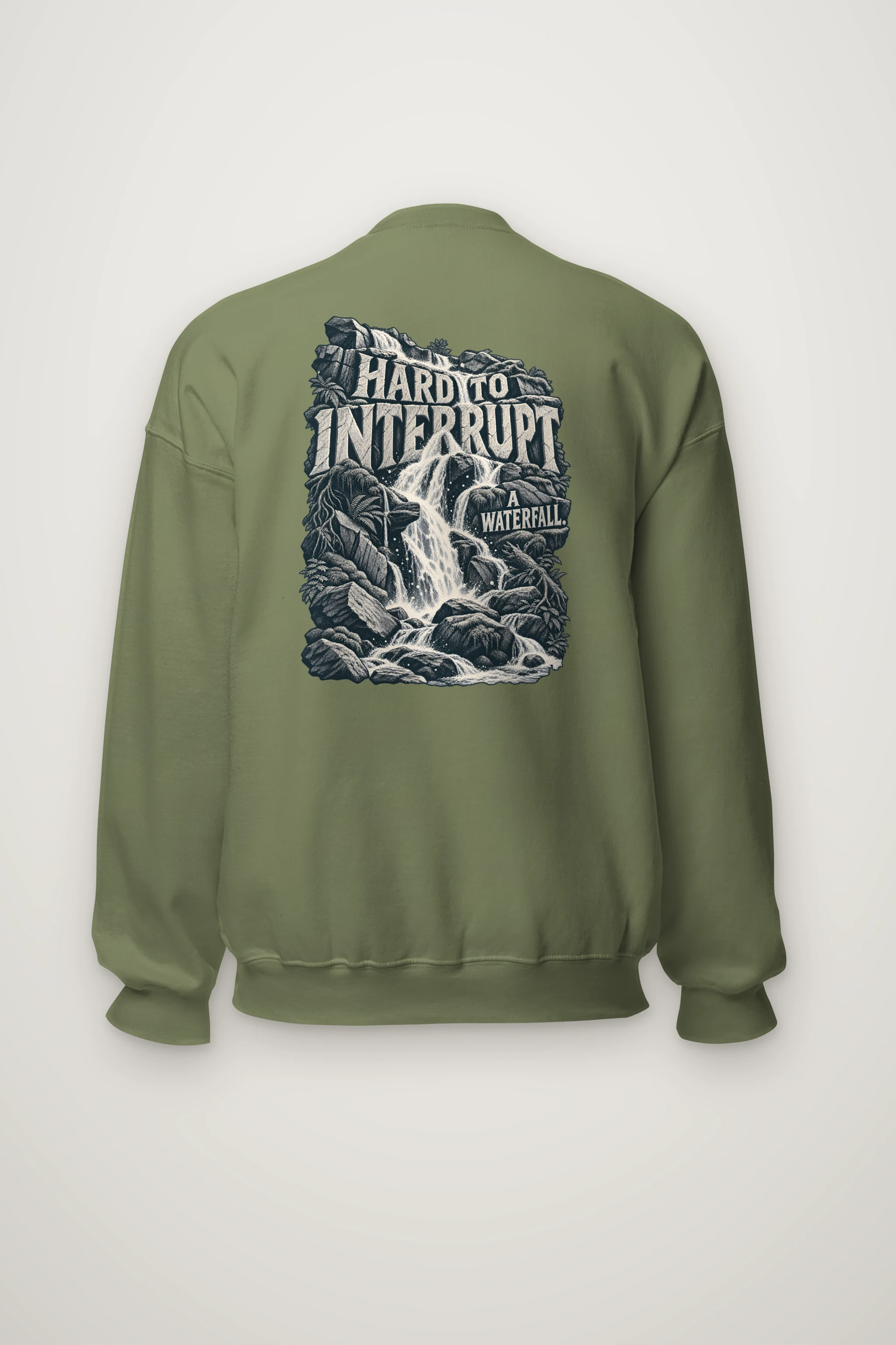 "Hard to Interrupt a Waterfall" Heavy Blend Unisex Crewneck Sweatshirt