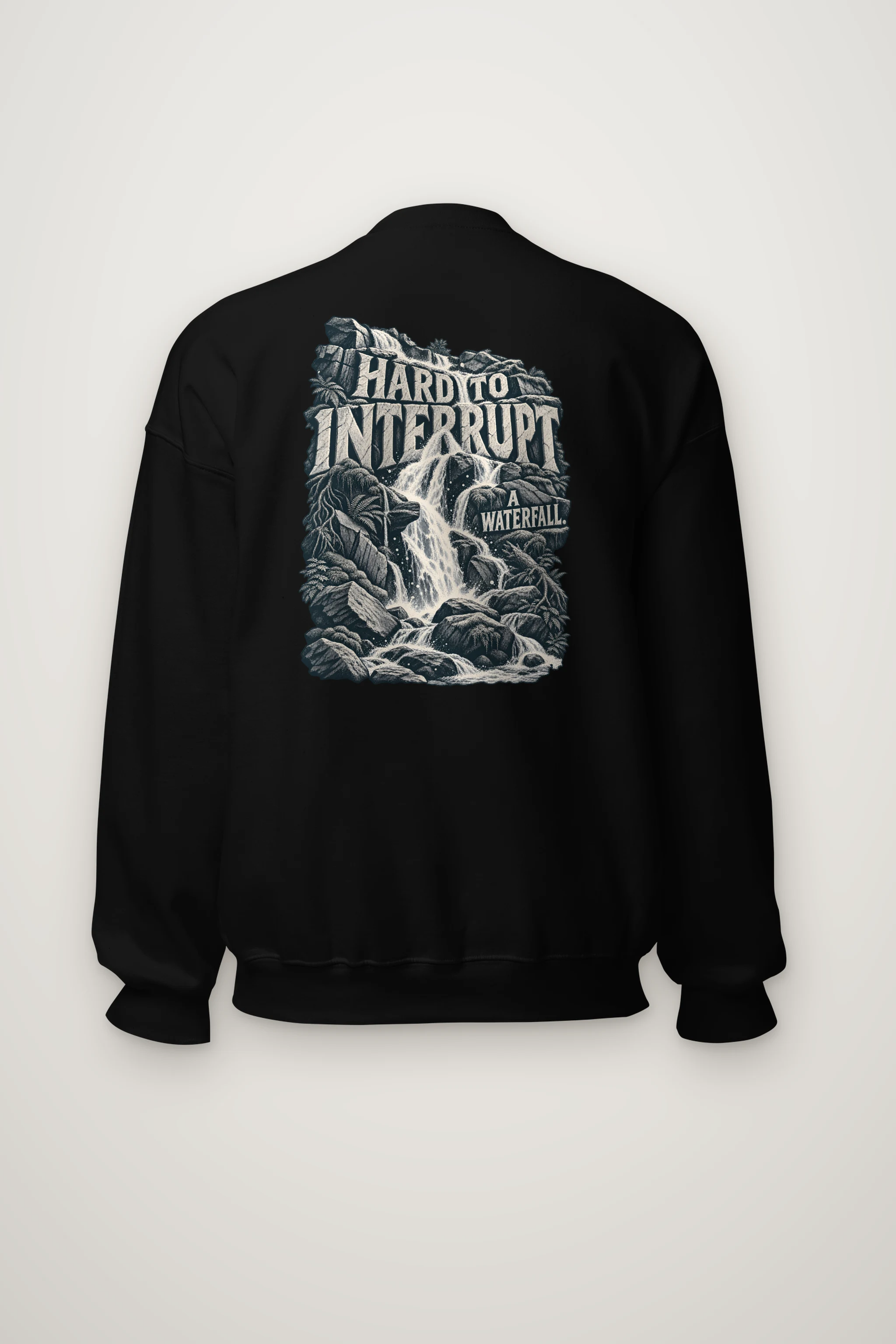 "Hard to Interrupt a Waterfall" Heavy Blend Unisex Crewneck Sweatshirt