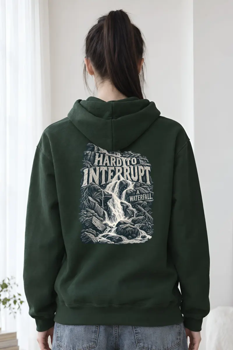 “Hard to Interrupt a Waterfall” Heavy Blend Unisex Pullover Hoodie