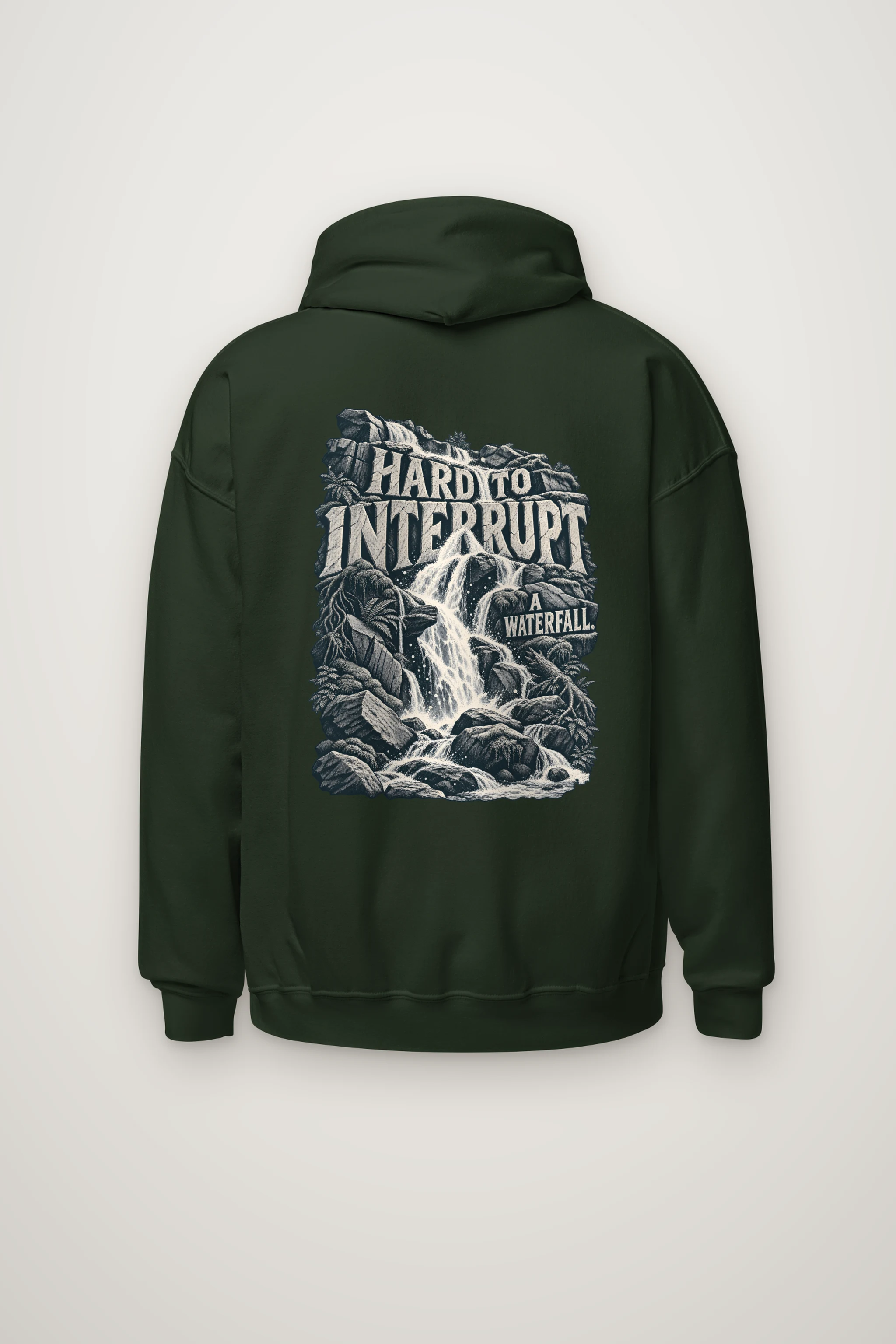 "Hard to Interrupt a Waterfall" Heavy Blend Unisex Pullover Hoodie