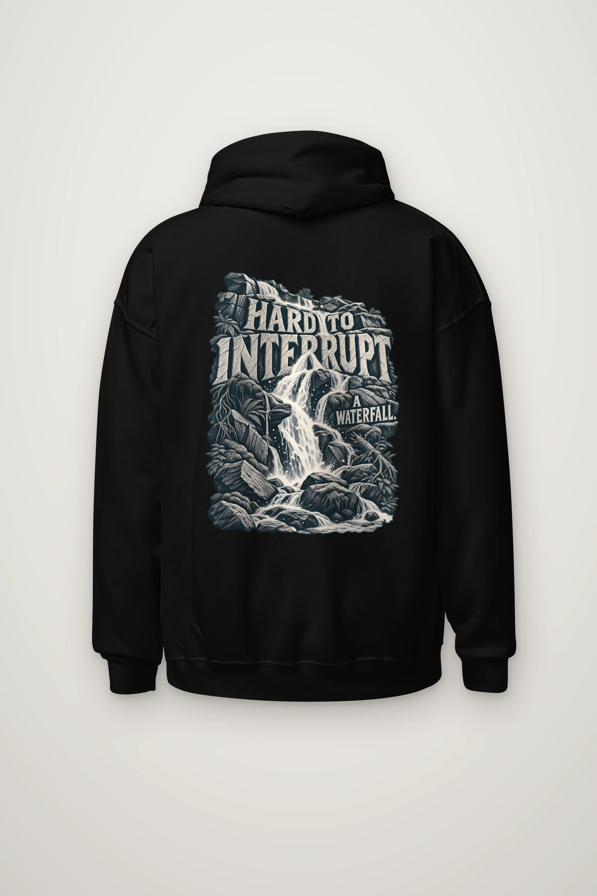 "Hard to Interrupt a Waterfall" Heavy Blend Unisex Pullover Hoodie