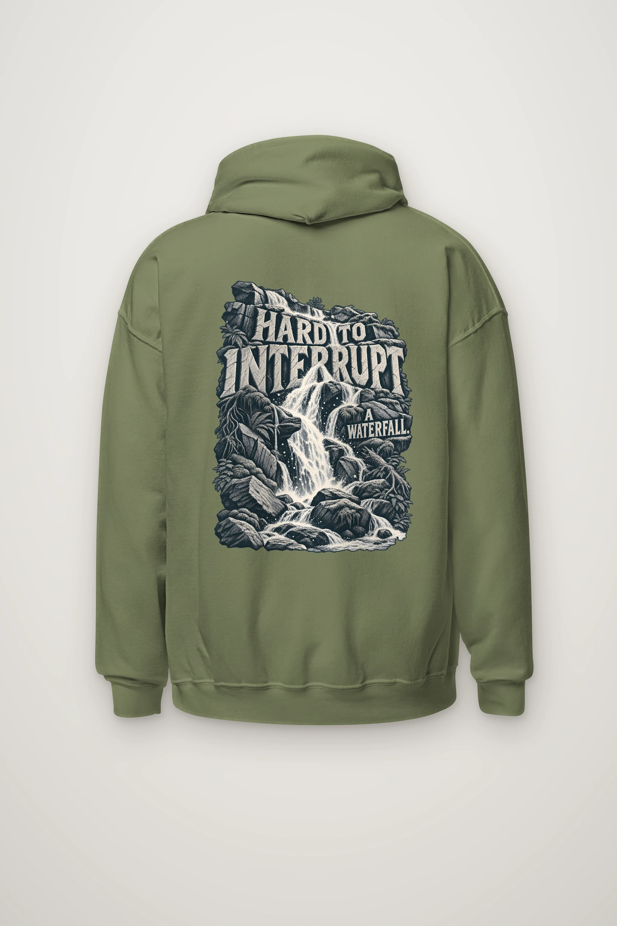"Hard to Interrupt a Waterfall" Heavy Blend Unisex Pullover Hoodie
