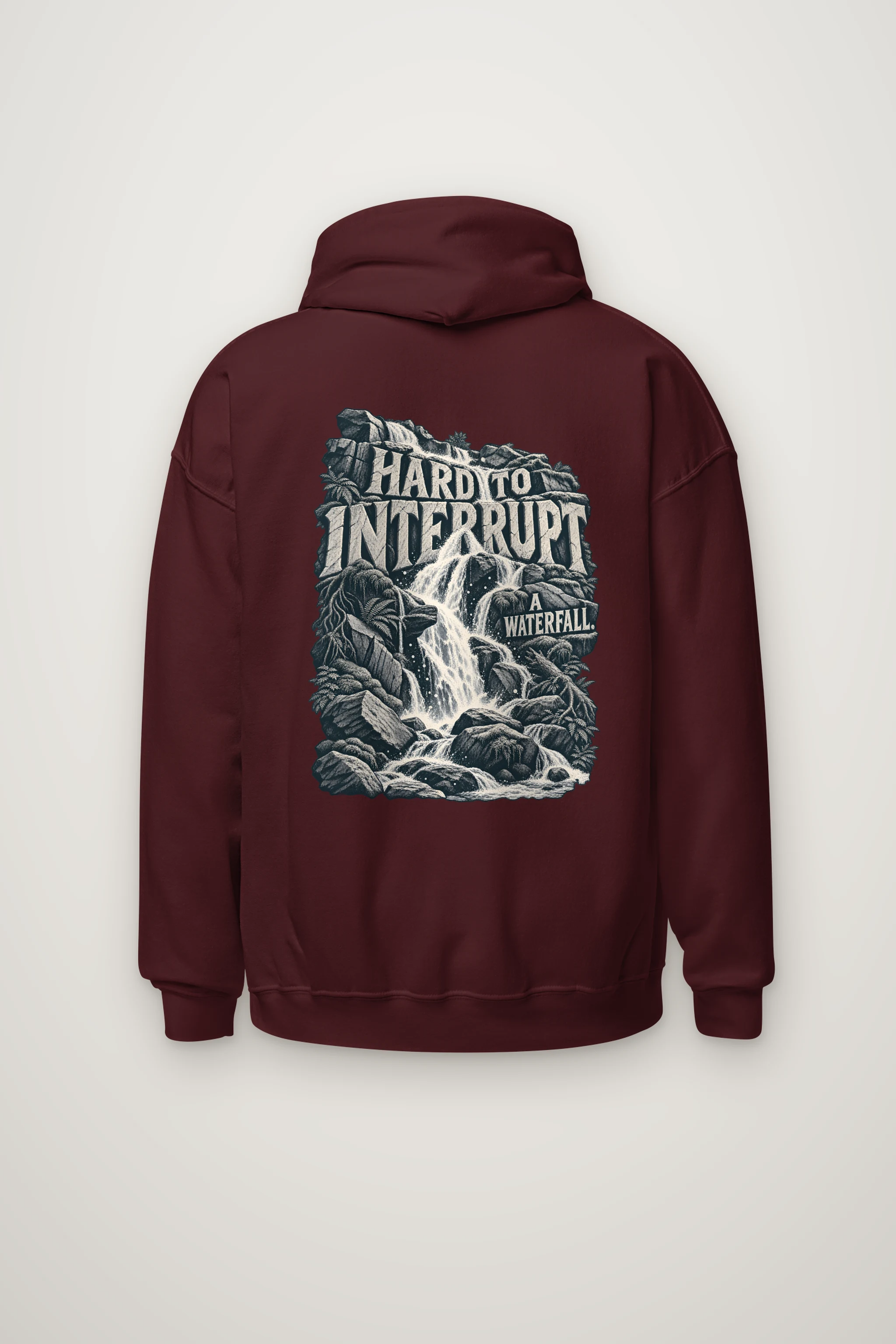 "Hard to Interrupt a Waterfall" Heavy Blend Unisex Pullover Hoodie