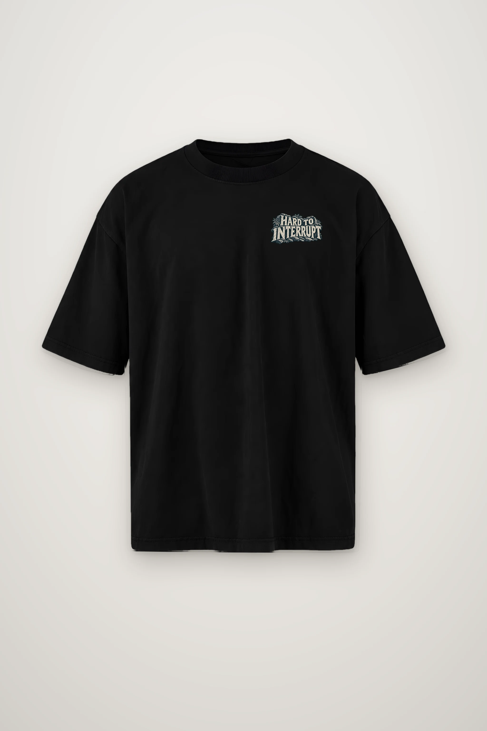 "Hard to Interrupt a Waterfall" Men's Oversized Heavyweight Crewneck T-Shirt