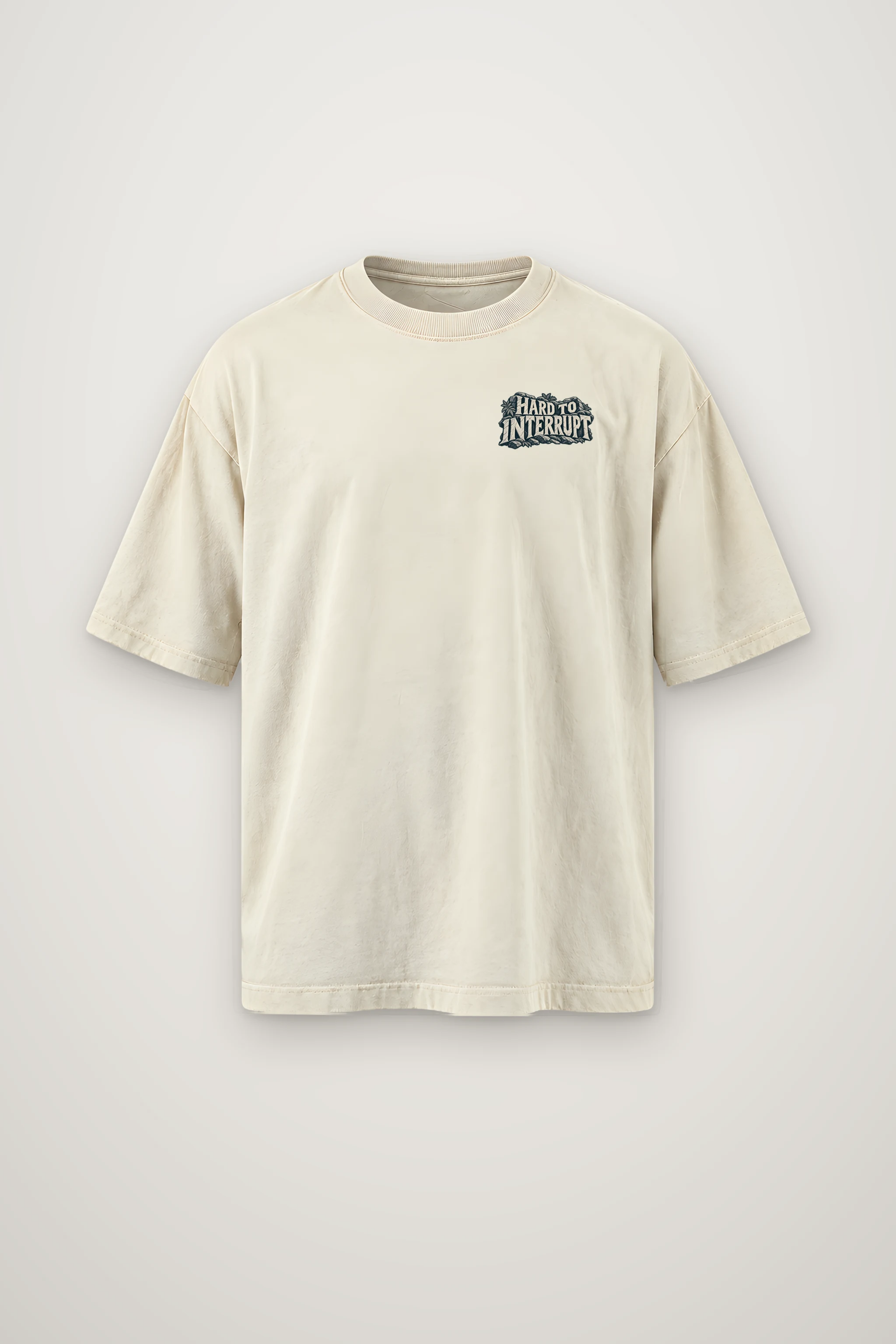 "Hard to Interrupt a Waterfall" Men's Oversized Heavyweight Crewneck T-Shirt