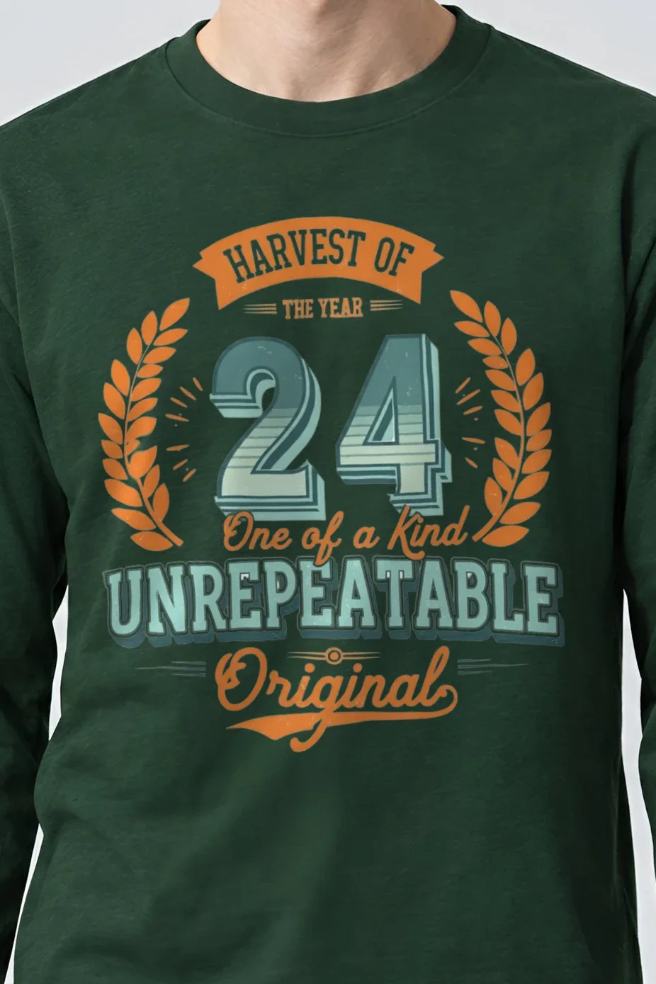"Harvest Of The Year" Unisex Longsleeve T-shirt - the graphic up close